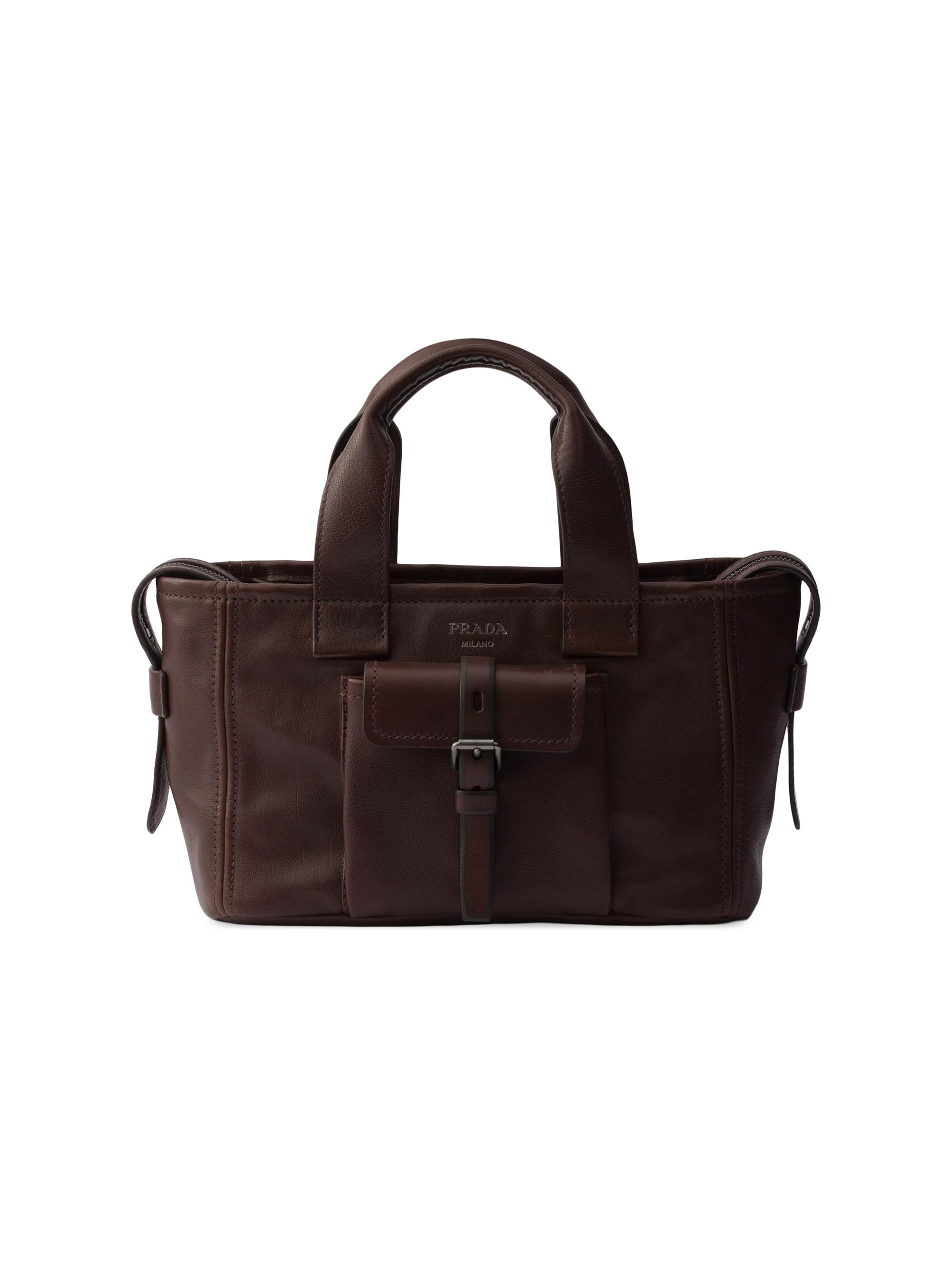 Prada Women's Route Leather Tote Bag - Brown