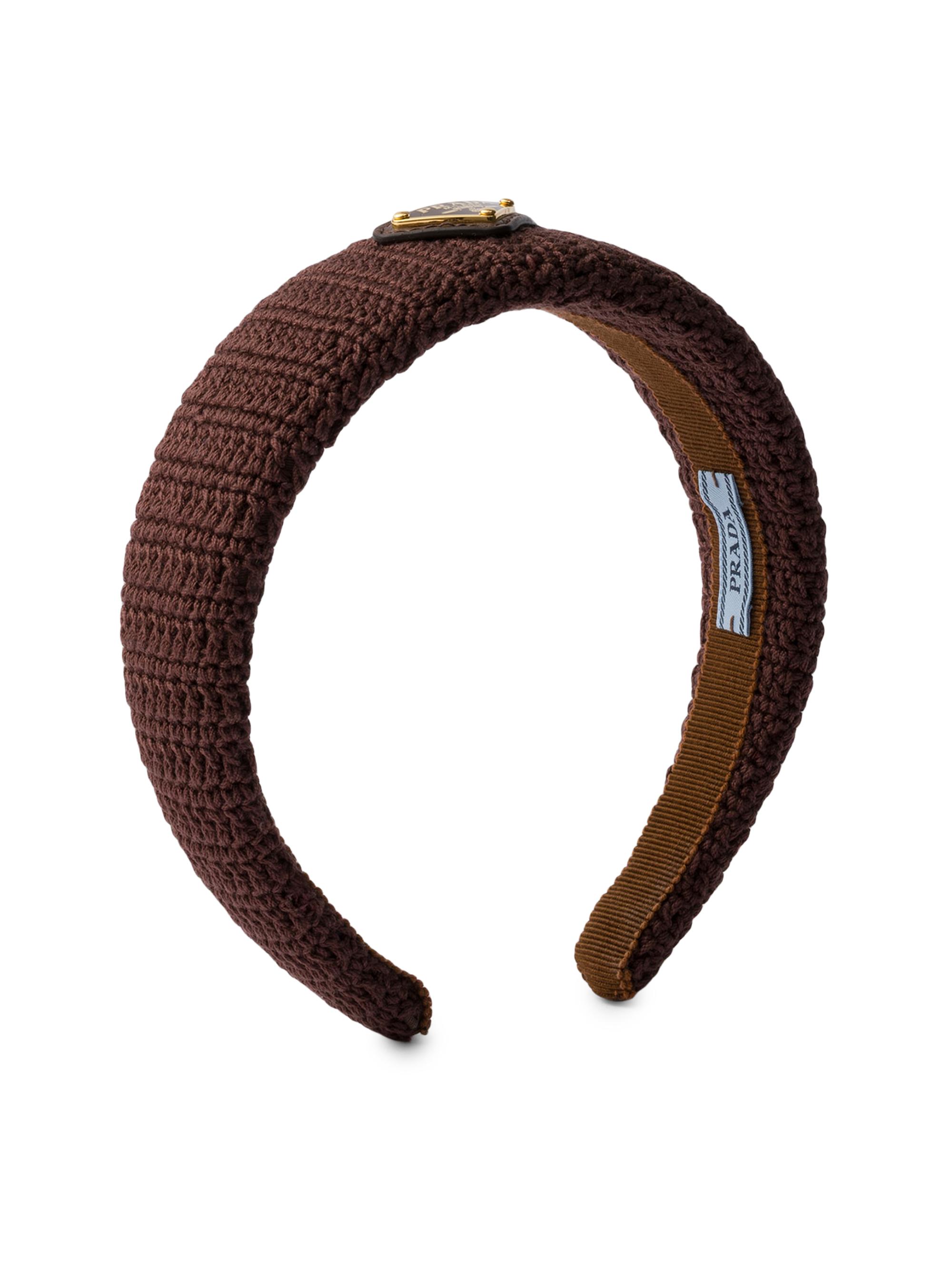 Prada Women's Crochet Headband - Brown | Thumbnail 3