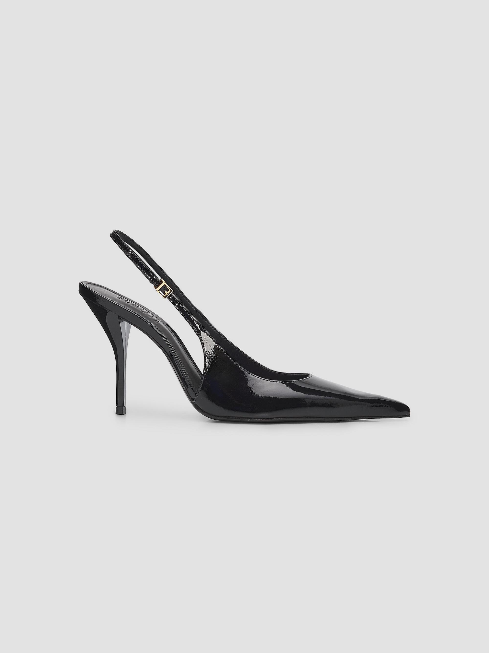 Schutz Women's Diora 100MM Patent Leather Slingback Pumps - Black - Size 6