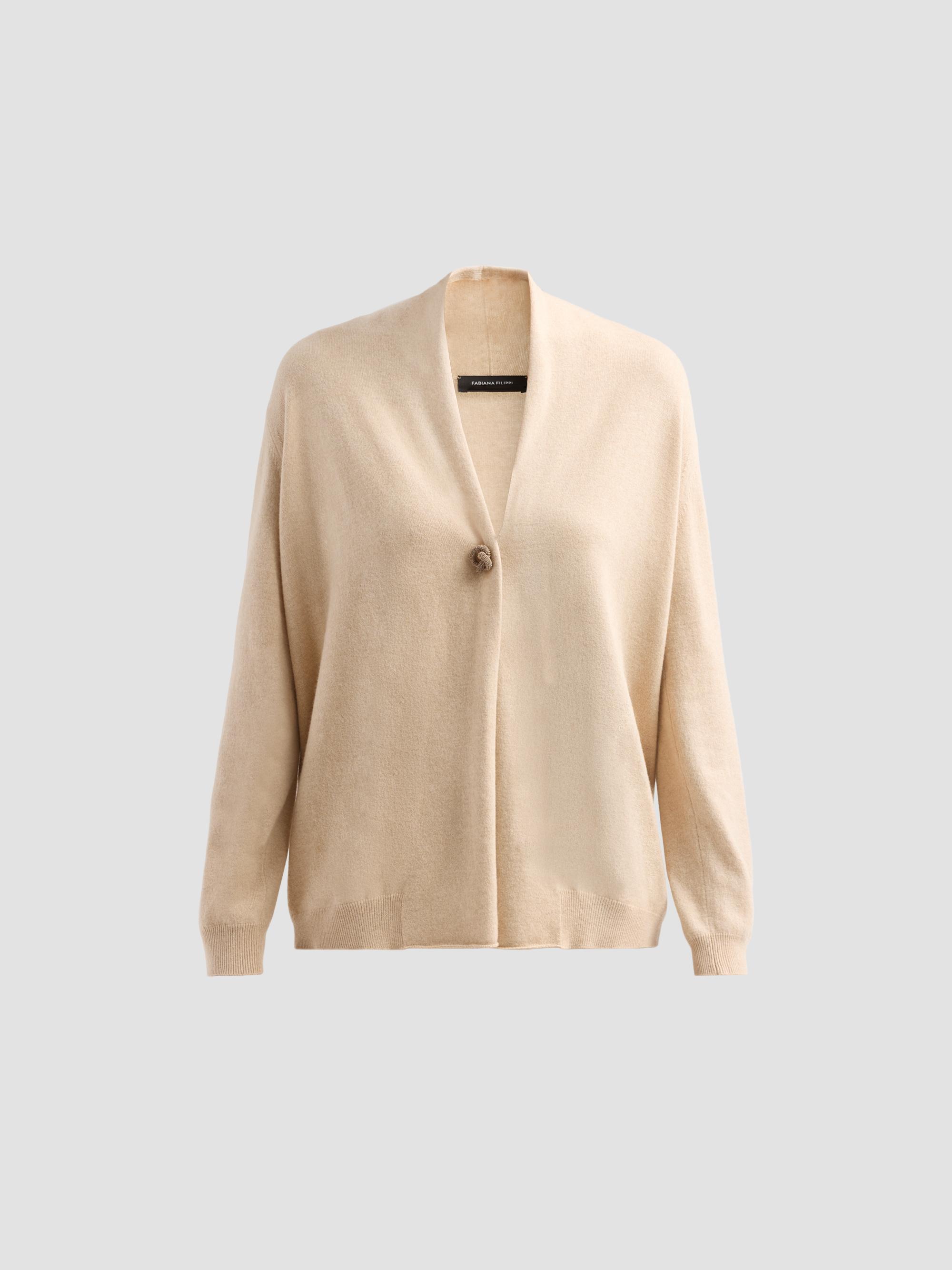 Fabiana Filippi Platinum Striped Virgin Wool-Blend Cardigan | Saks