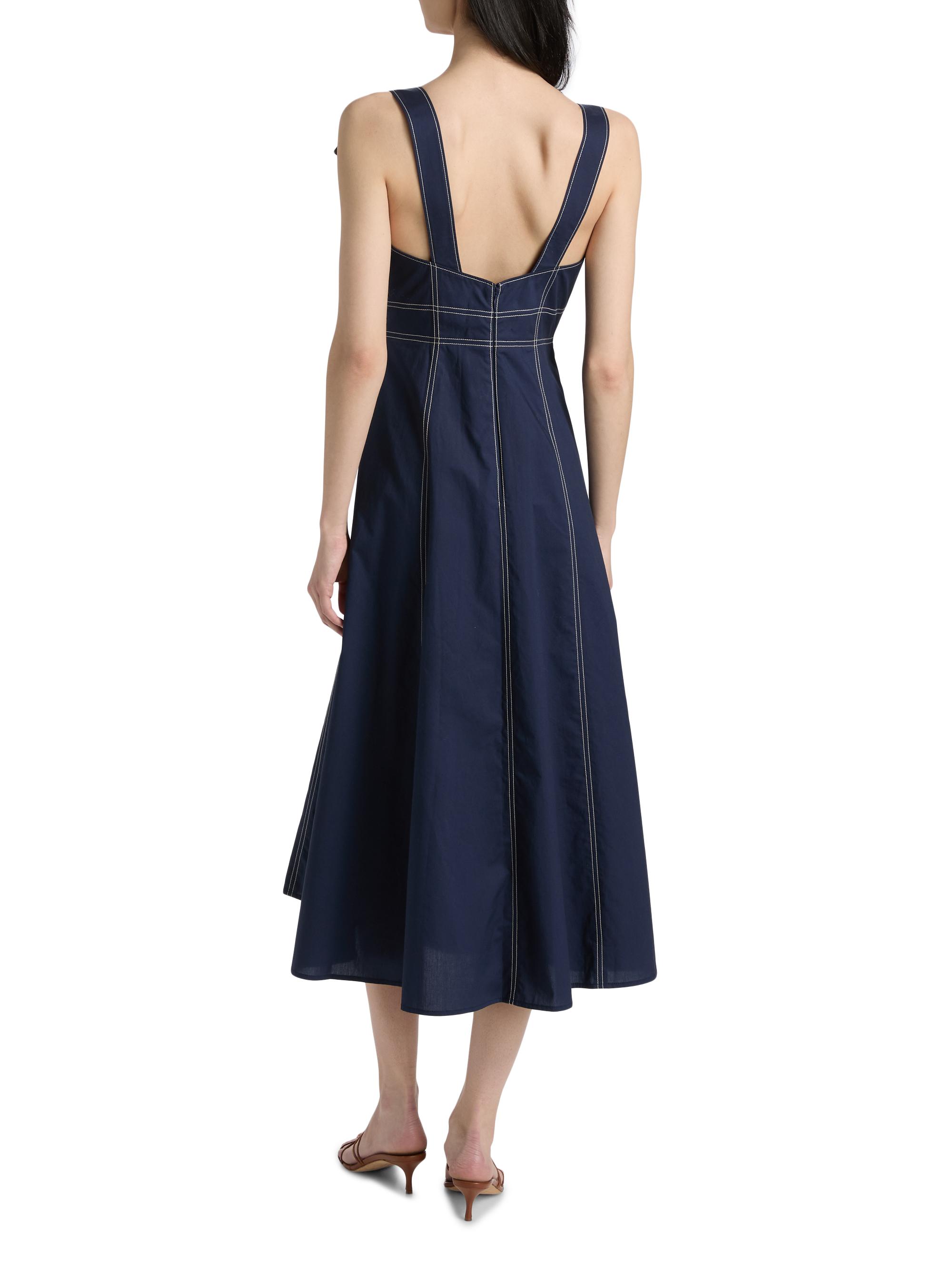 Tanya Taylor Women's Caprice Cotton Denim A-Line Midi-Dress - Maritime Blue | Thumbnail 5