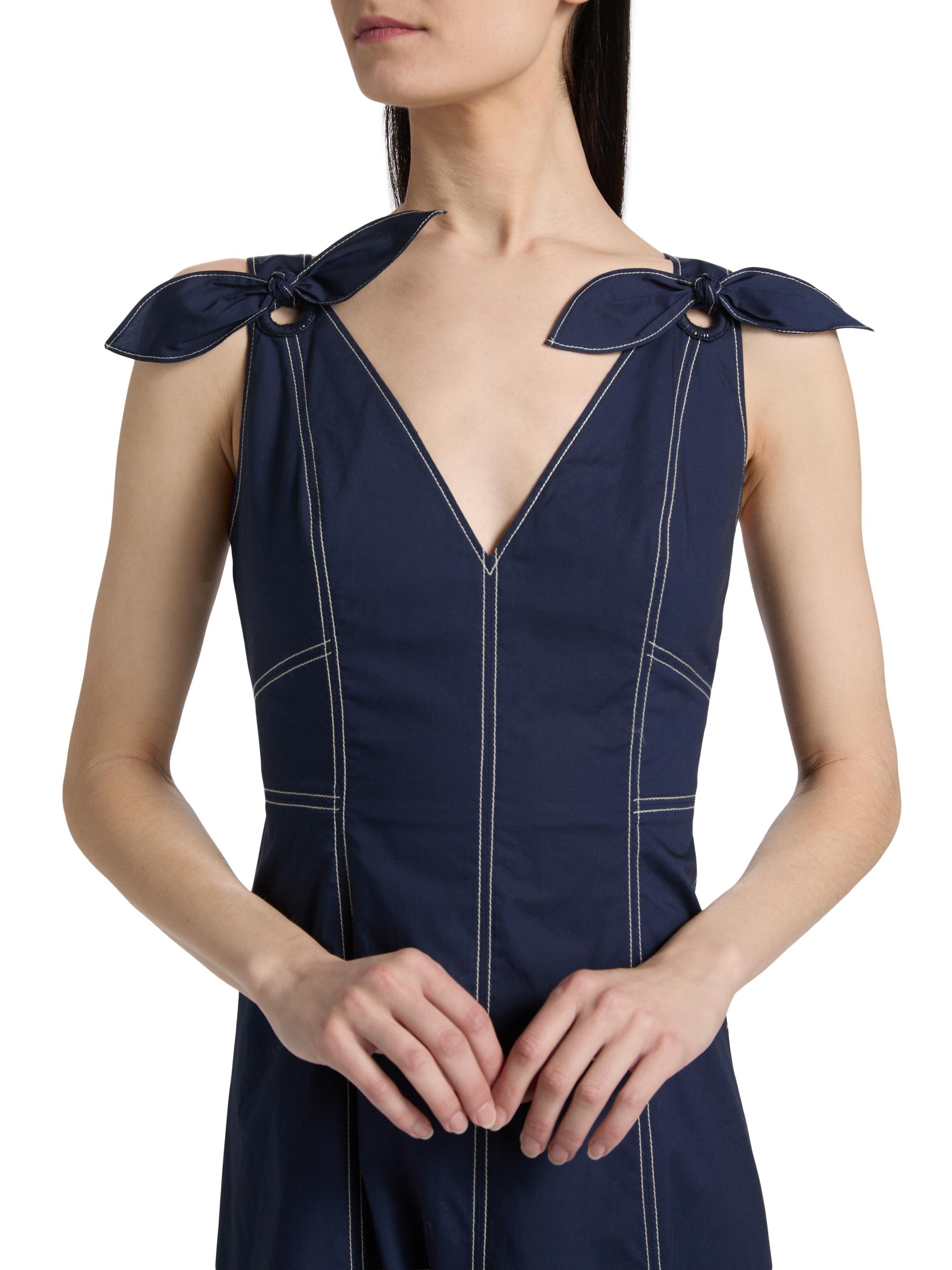 Tanya Taylor Women's Caprice Cotton Denim A-Line Midi-Dress - Maritime Blue | Thumbnail 6