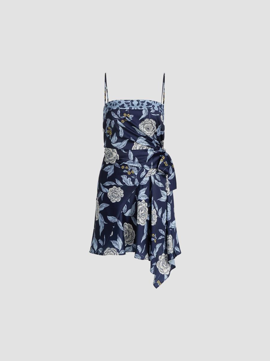 Tanya Taylor Antona Floral Crepe Wrap-Waist Minidress | Saks Fifth
