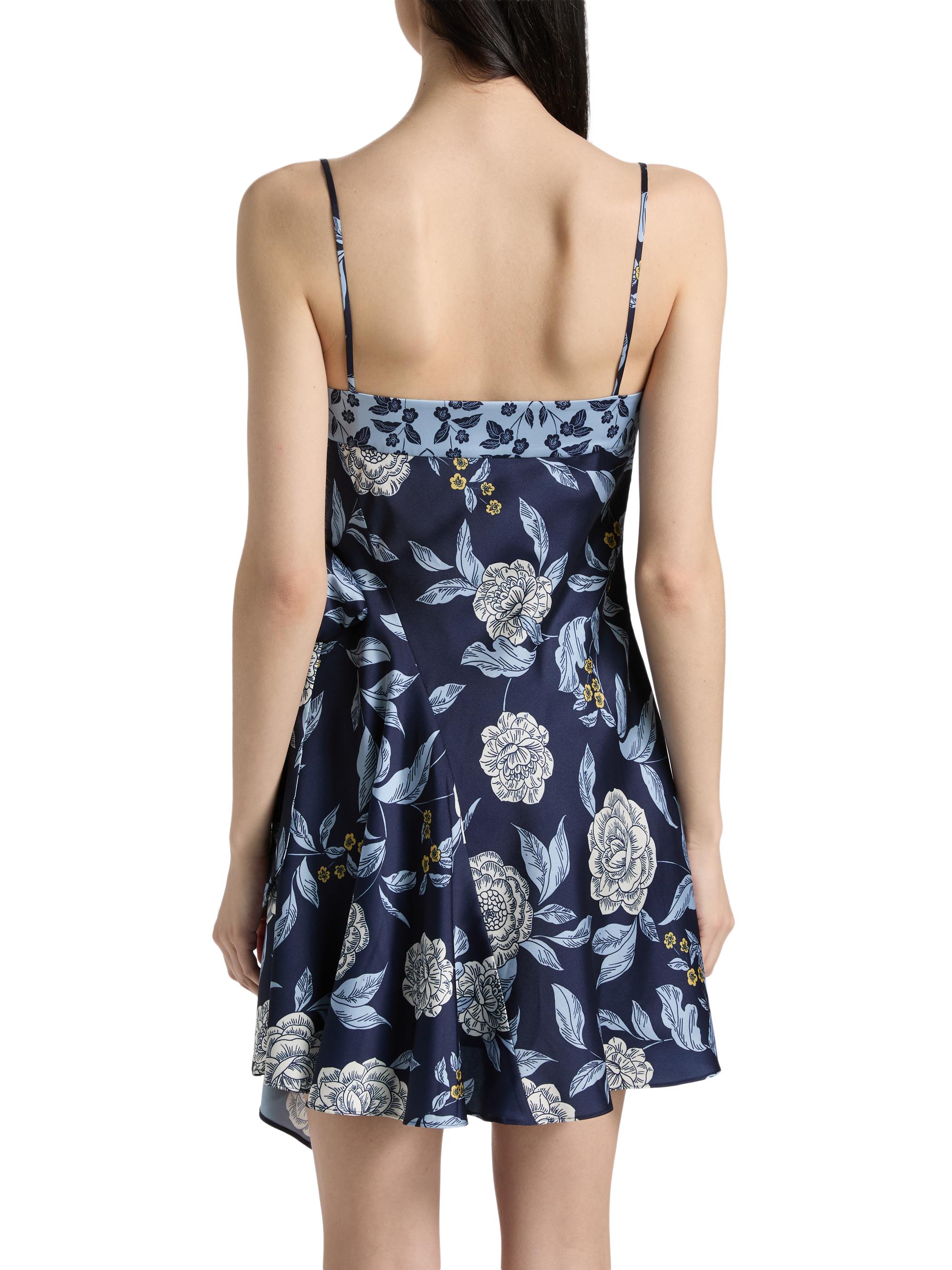 Tanya Taylor Women's Antona Floral Crepe Wrap-Waist Minidress - Maritime Blue Multi | Thumbnail 5