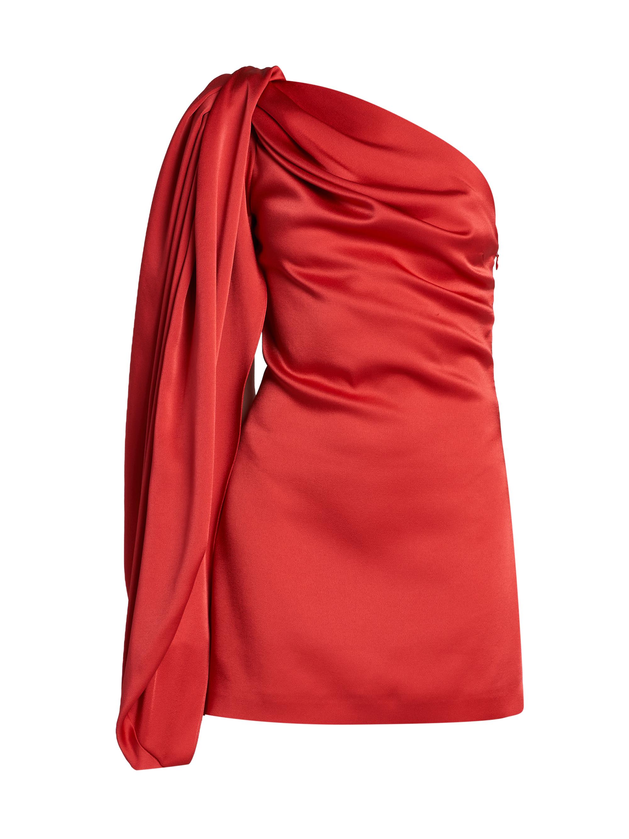 Stella McCartney Women's Satin Drape Mini Dress - Tomato - Women's Clothing