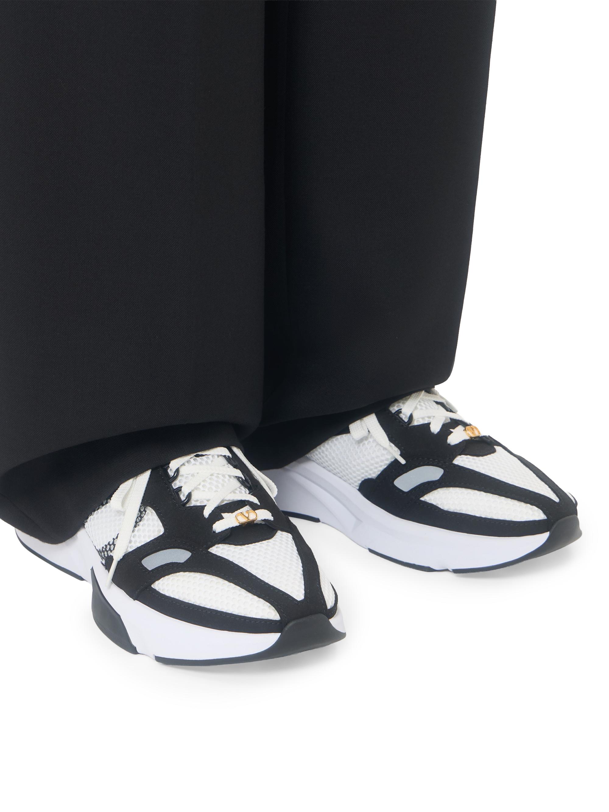 Valentino Garavani Demivee Sneakers in Mesh Fabric with Suede