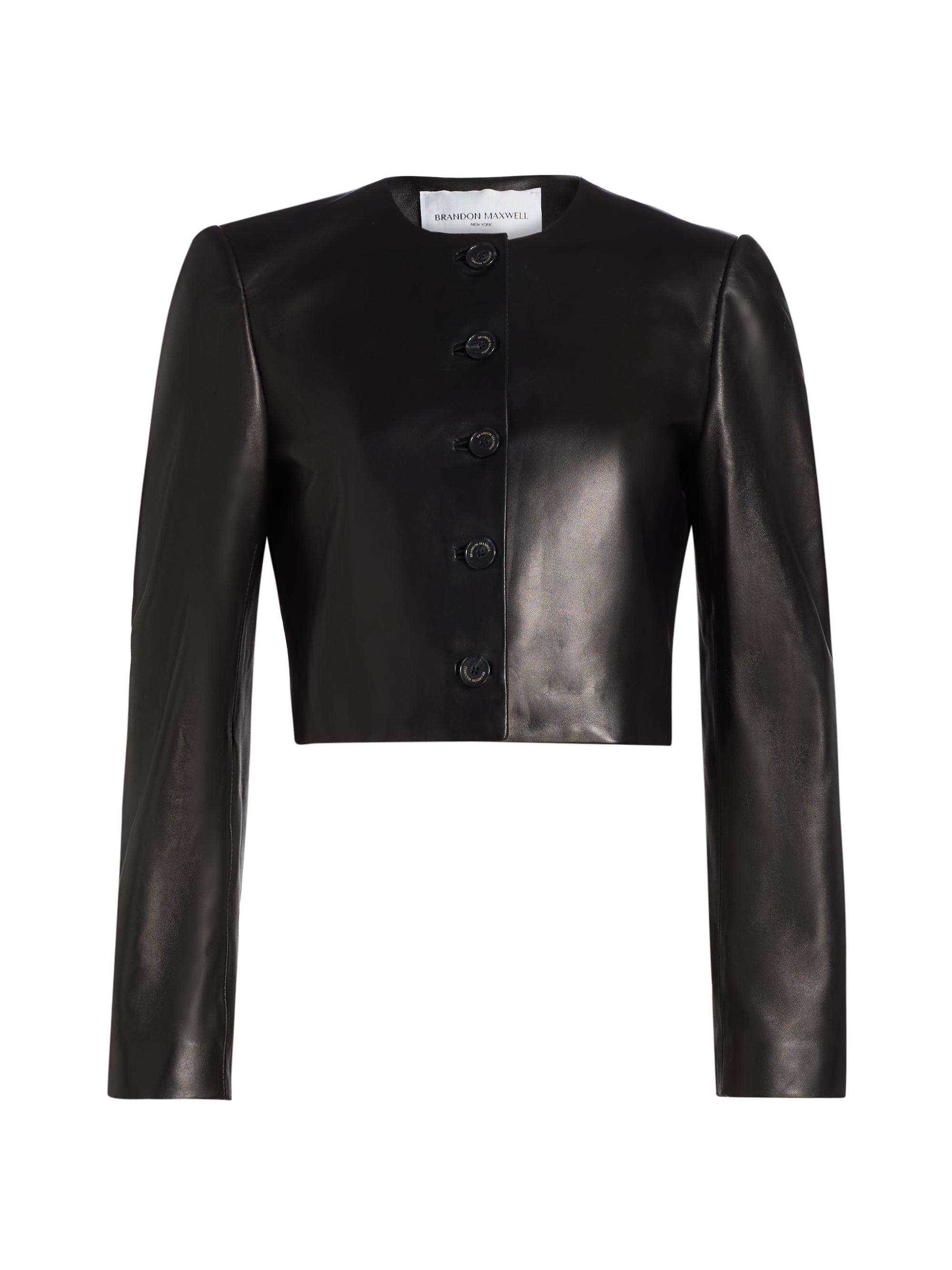 Brandon Maxwell Women's The Ryder Leather Jacket - Black - Women's Clothing