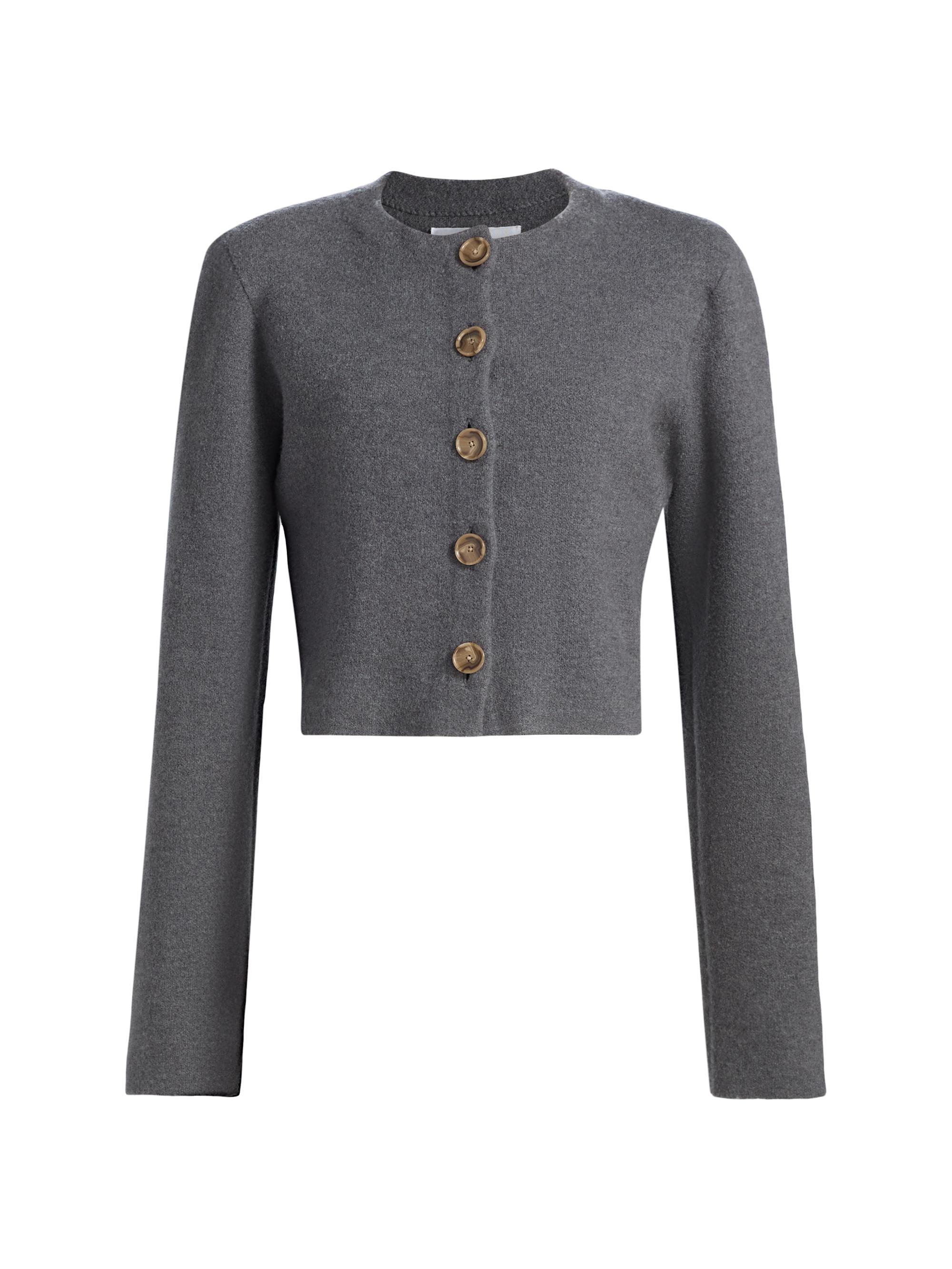 Brandon Maxwell Women's The Ryder Wool Knit Jacket - Heather Grey - Women's Clothing