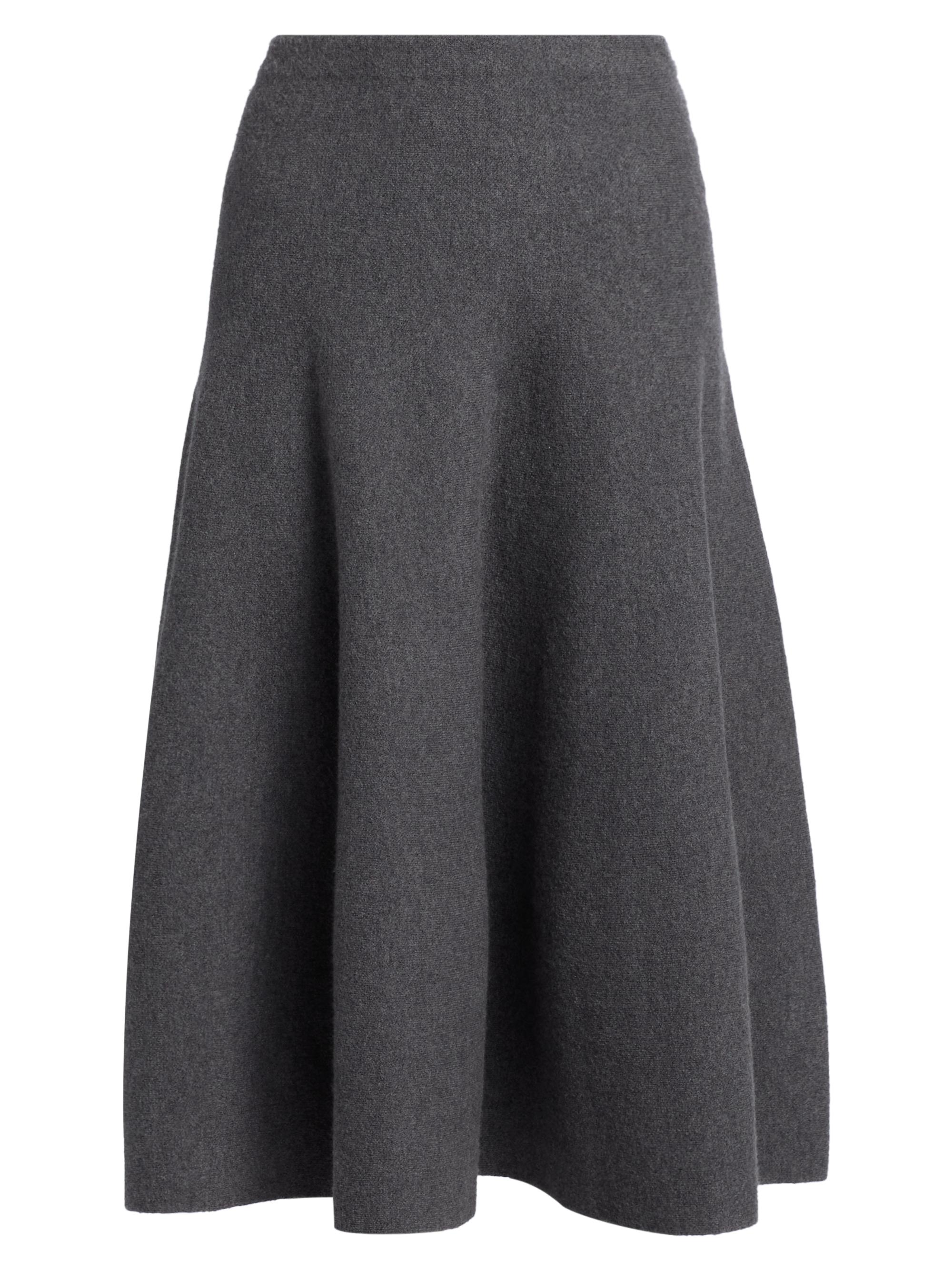 Brandon Maxwell Women's The Miller Structured Wool Midi-Skirt - Heather Grey | Thumbnail 7
