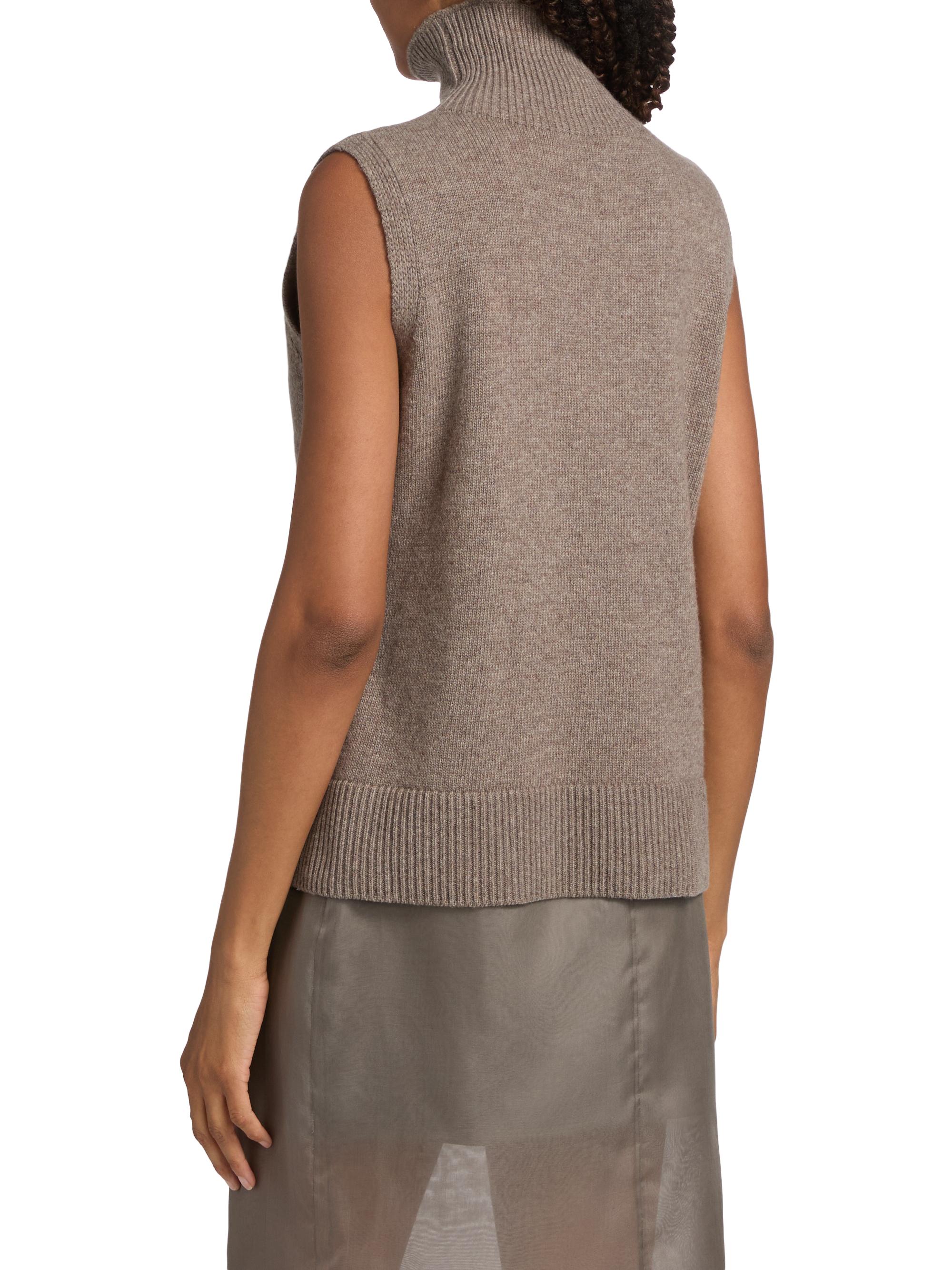 Brandon Maxwell Women's The Bruno Sleeveless Wool-Cashmere Vest - Truffle | Thumbnail 5