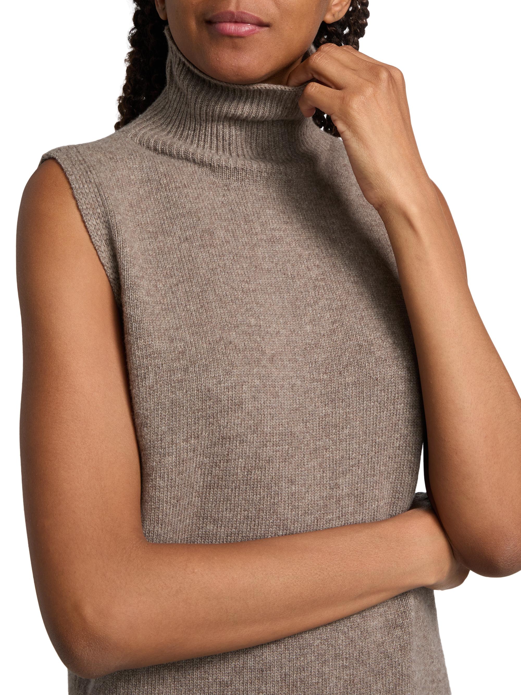 Brandon Maxwell Women's The Bruno Sleeveless Wool-Cashmere Vest - Truffle | Thumbnail 6