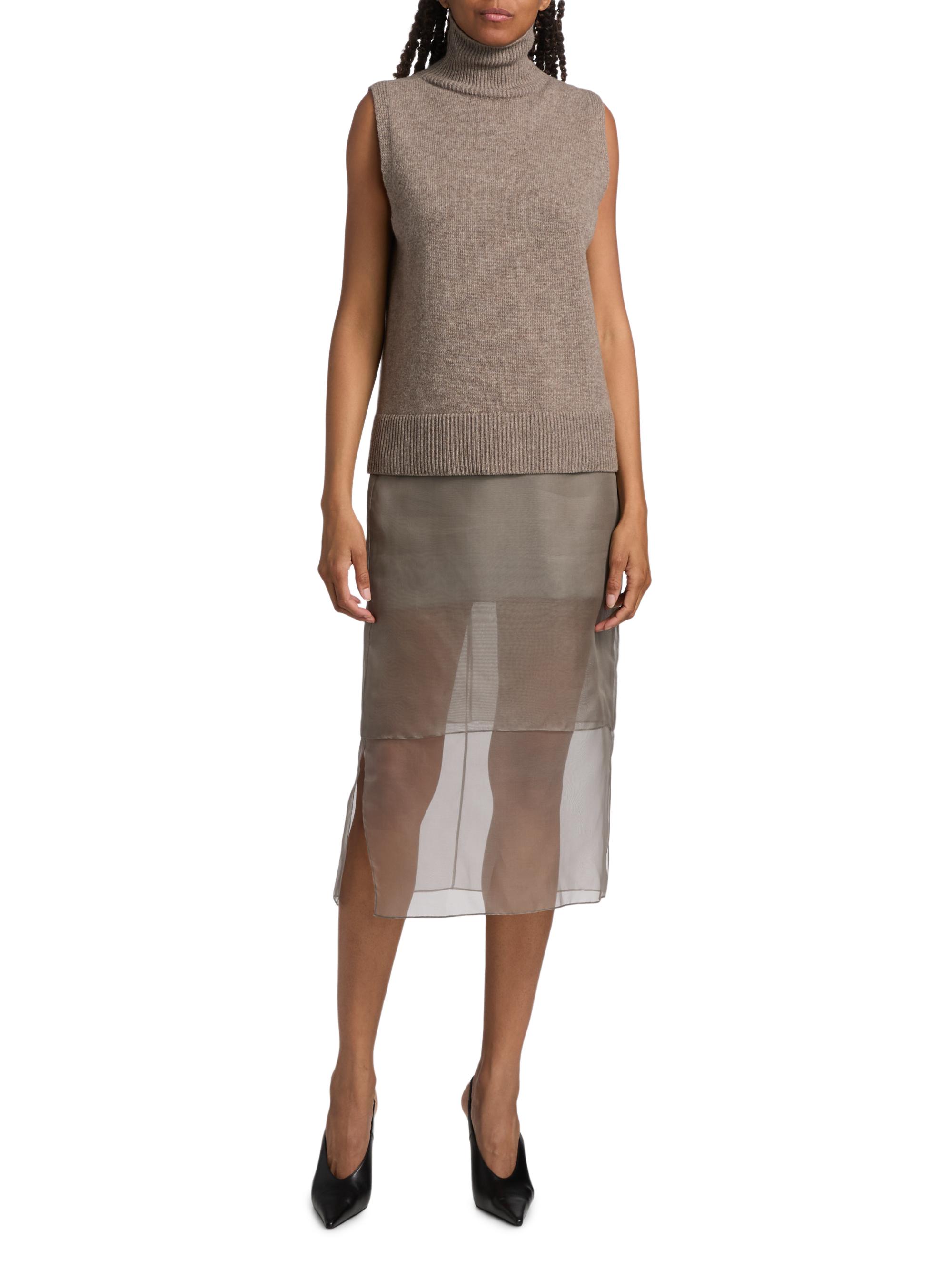 Brandon Maxwell Women's The Bruno Sleeveless Wool-Cashmere Vest - Truffle | Thumbnail 2