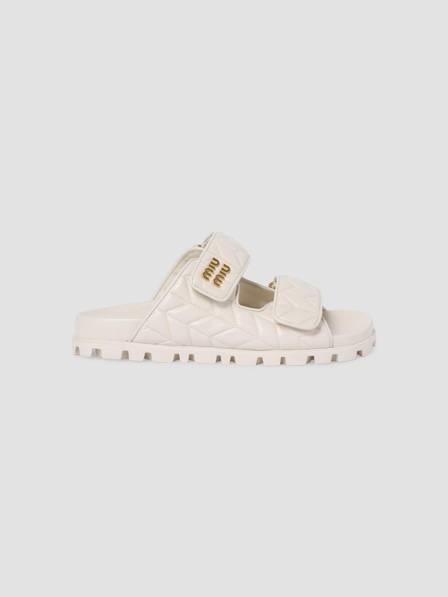 MIU MIU Matelassé Leather Slide Sandal Miu Miu Matelassé Nappa Leather Slides | Saks Fifth Avenue
