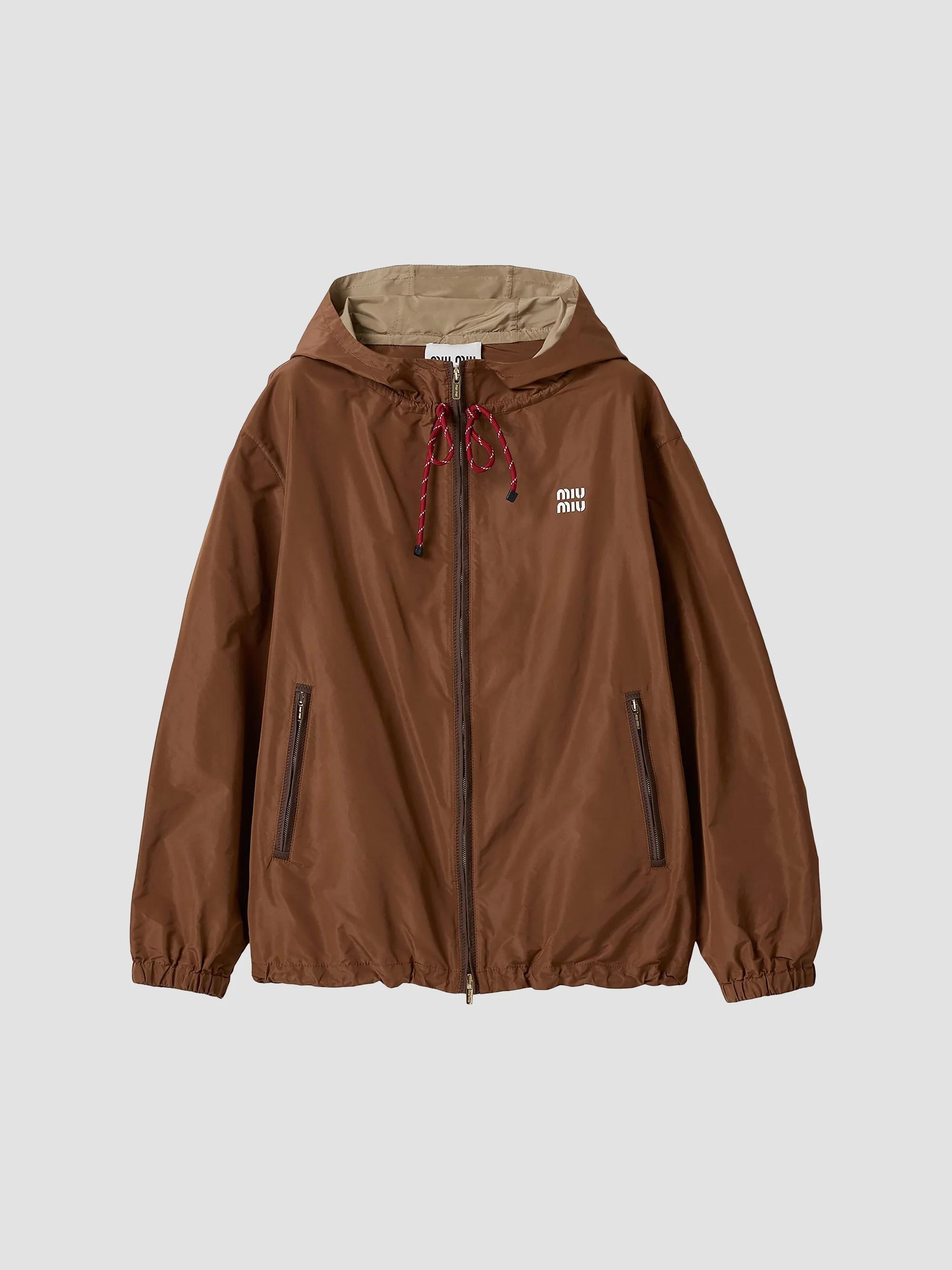 Miu Miu Technical Silk Zipper Blouson Jacket | Saks Fifth Avenue