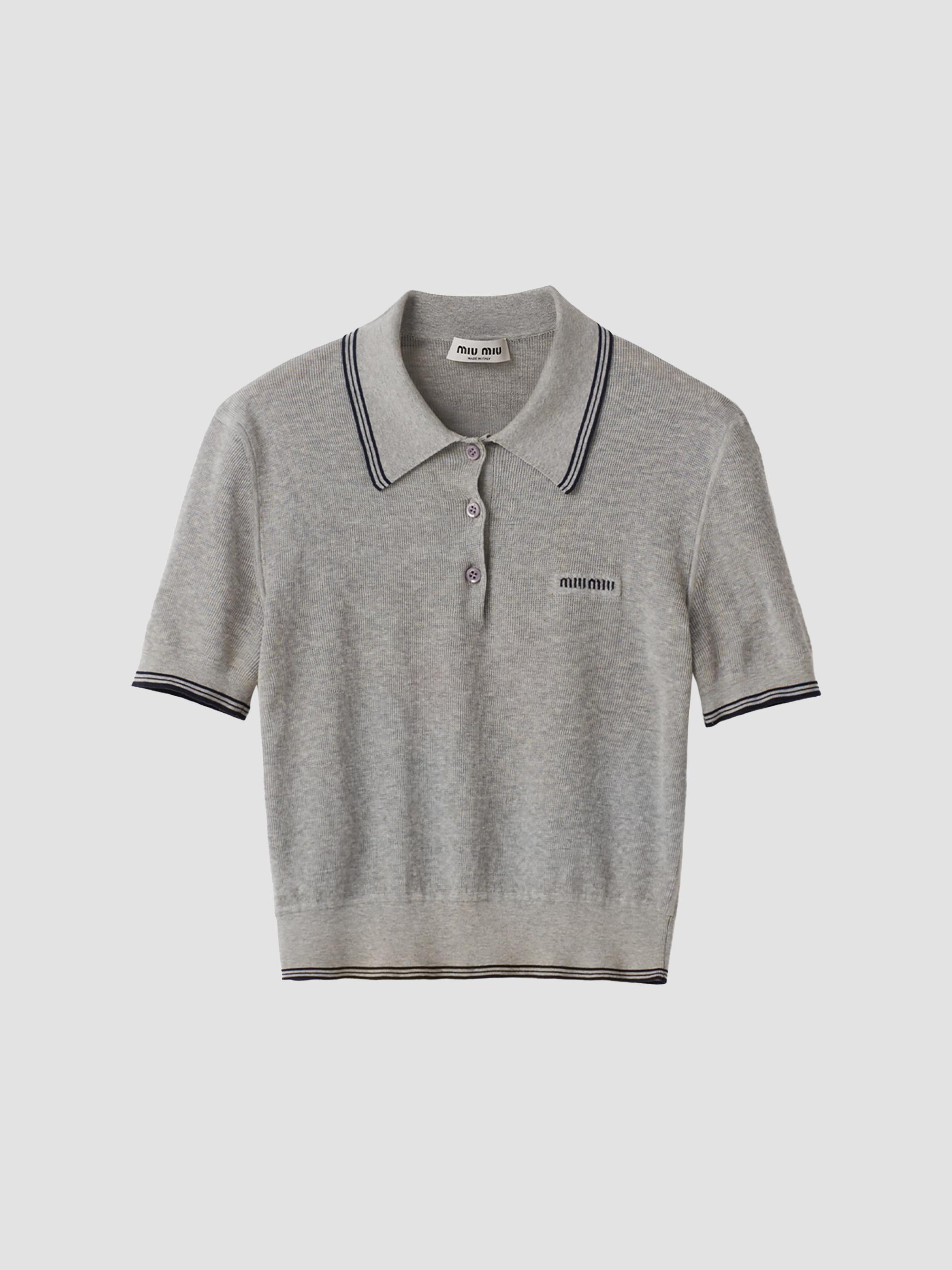 トップス MiuMiu Cotton jersey polo shirt Miu Miu Cotton Jersey Polo Shirt | Saks Fifth Avenue