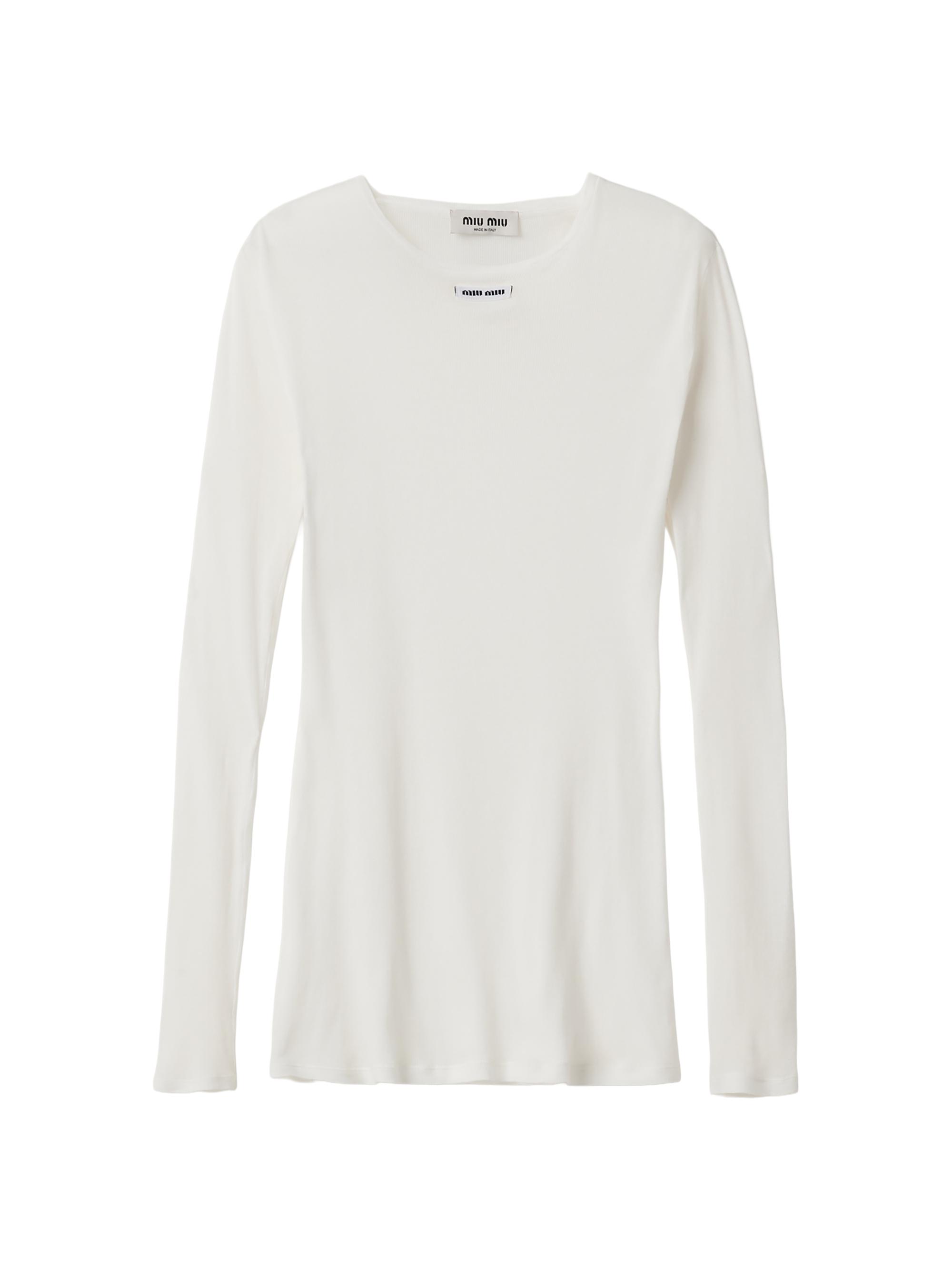 Miu Miu Women's Ribbed Knit Jersey Dress - White