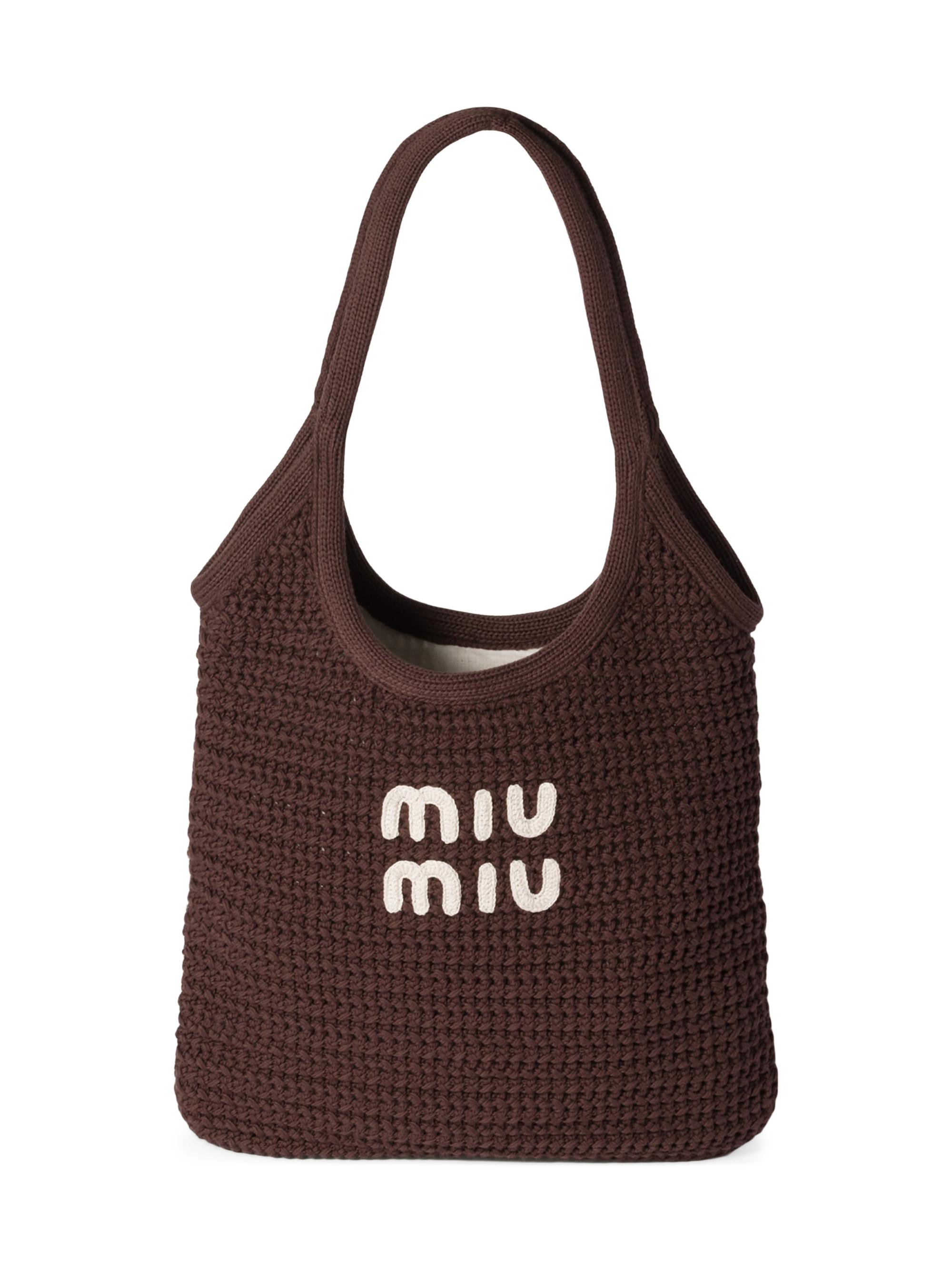 Miu Miu Women's Ivy Raffia-Effect Woven Tote Bag - Brown