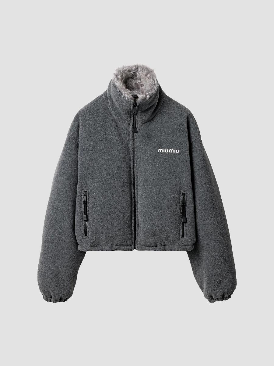 Miu Miu Fleece Down Jacket | Saks Fifth Avenue