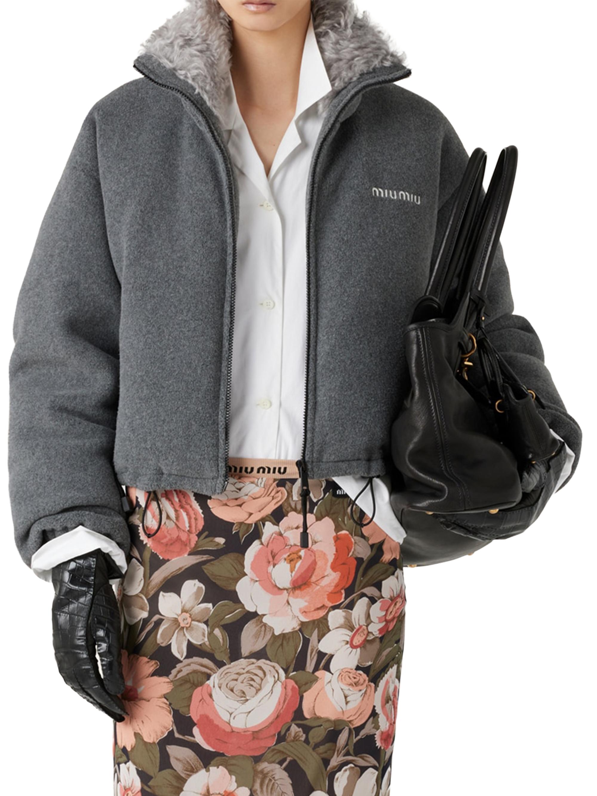 Miu Miu Fleece Down Jacket | Saks Fifth Avenue