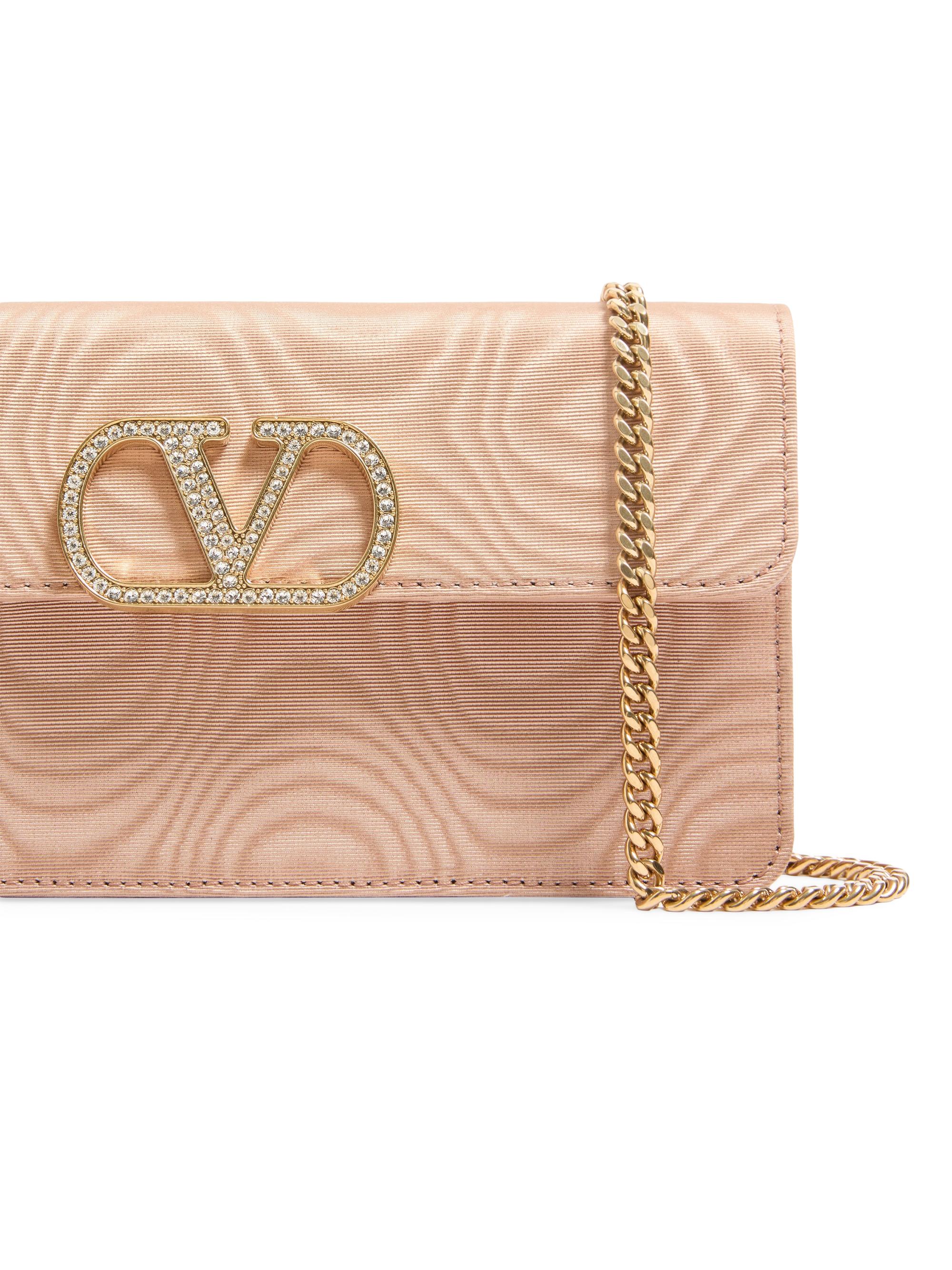 Valentino Garavani VLogo Signature Chain Wallet in Moiré Fabric