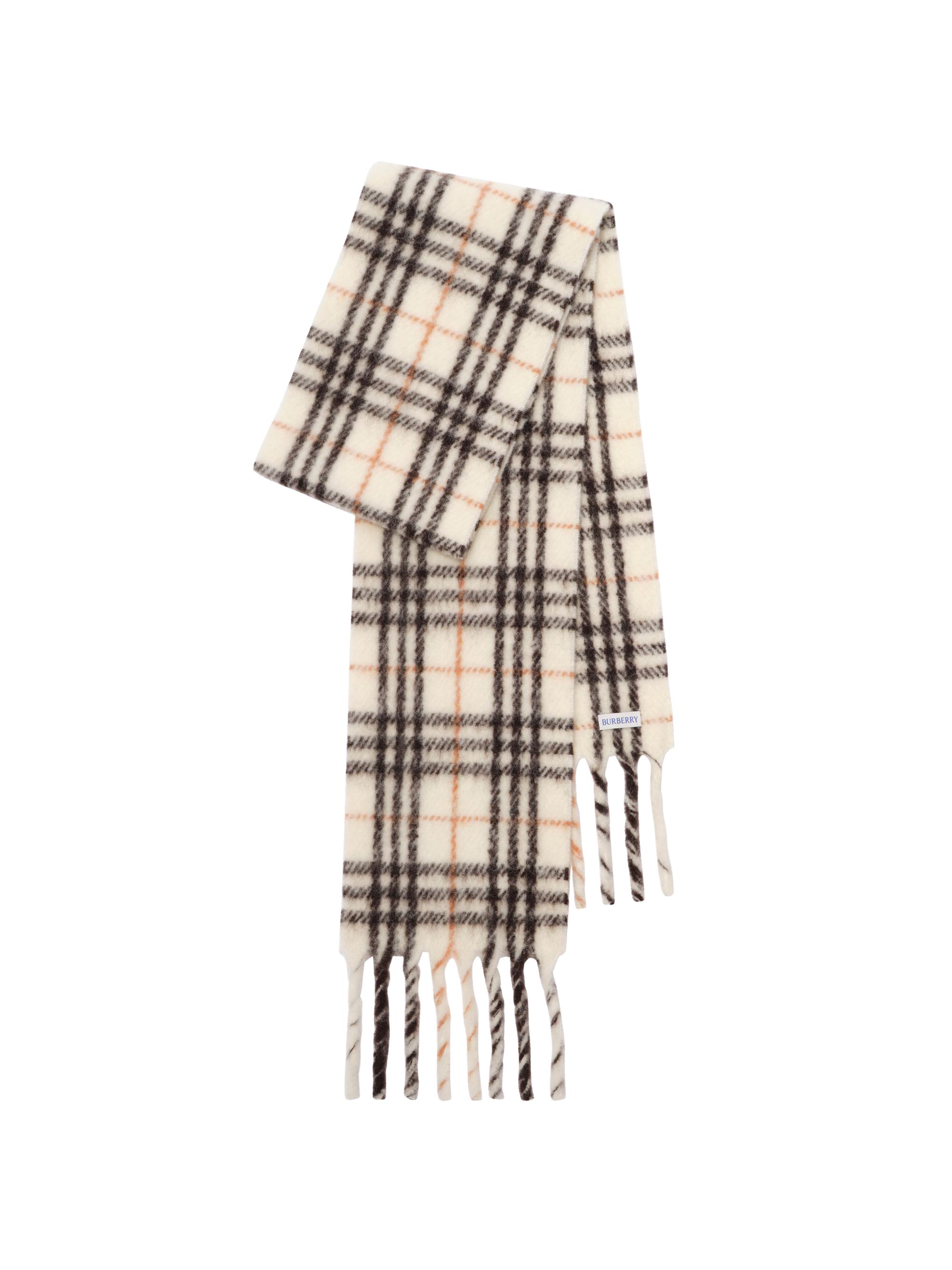Burberry Men's Check Narrow Alpaca-Wool Scarf - Pebble