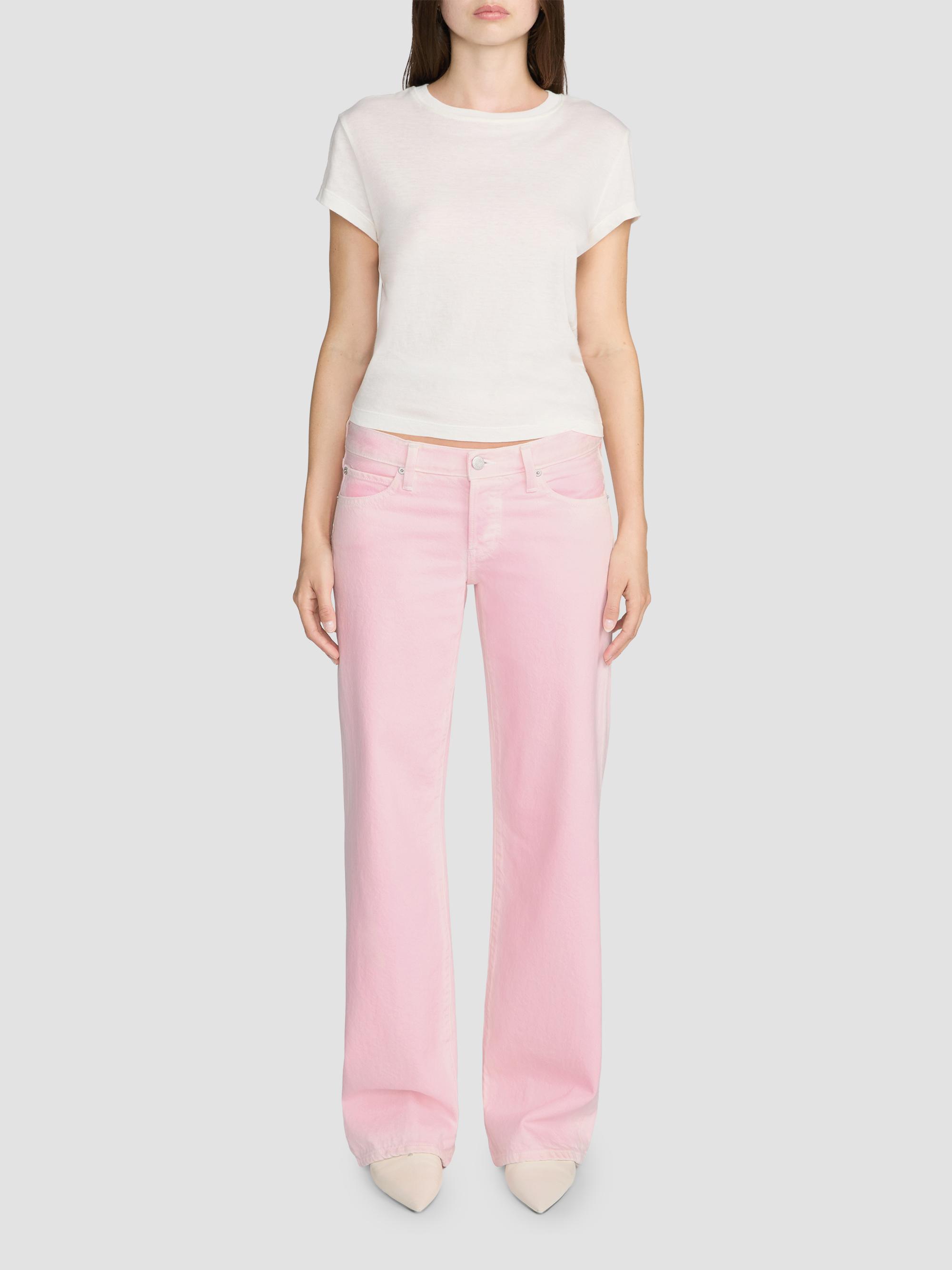 FRAME Women's Amelia Gray x  The Pixie Wide-Leg Low Rise Jeans - Cotton Candy | Thumbnail 9