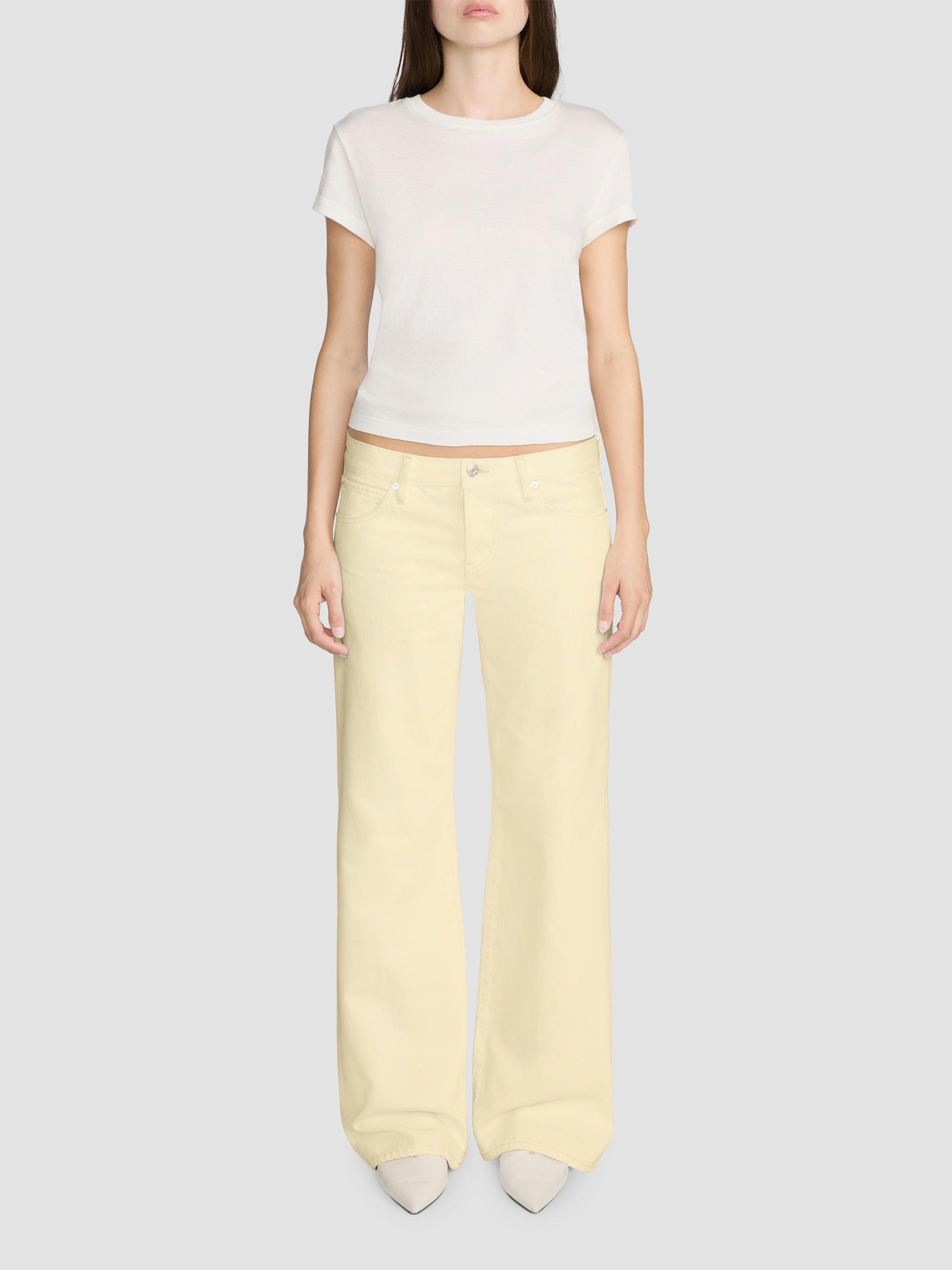 FRAME Women's Amelia Gray x  The Pixie Gray Denim Wide-Leg Jeans - Limoncello | Thumbnail 9