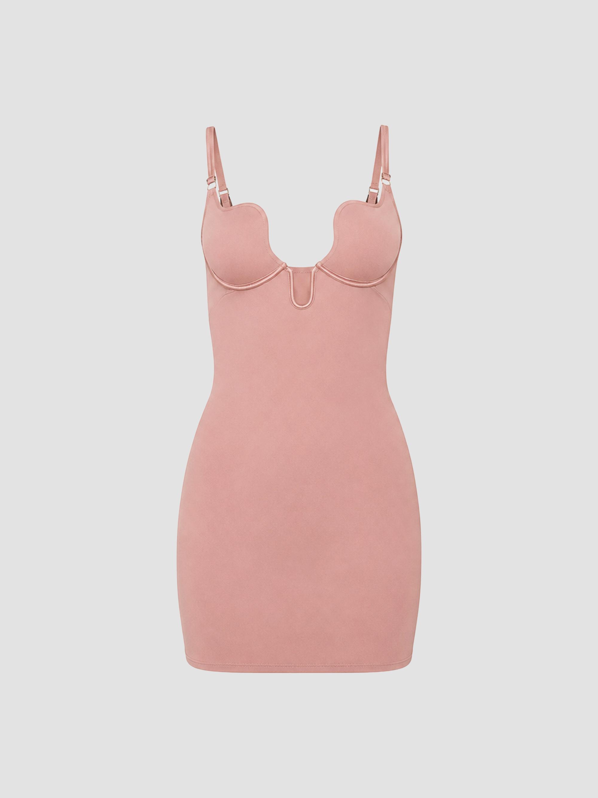 skims pink dress Casual Maxi By In Pink, Size:3X  Clothes Mentor Burnsville MN #117 this sexy swim tank dress is perfect for pool day to drinks SKIMS Sheer Knit Midi Dress