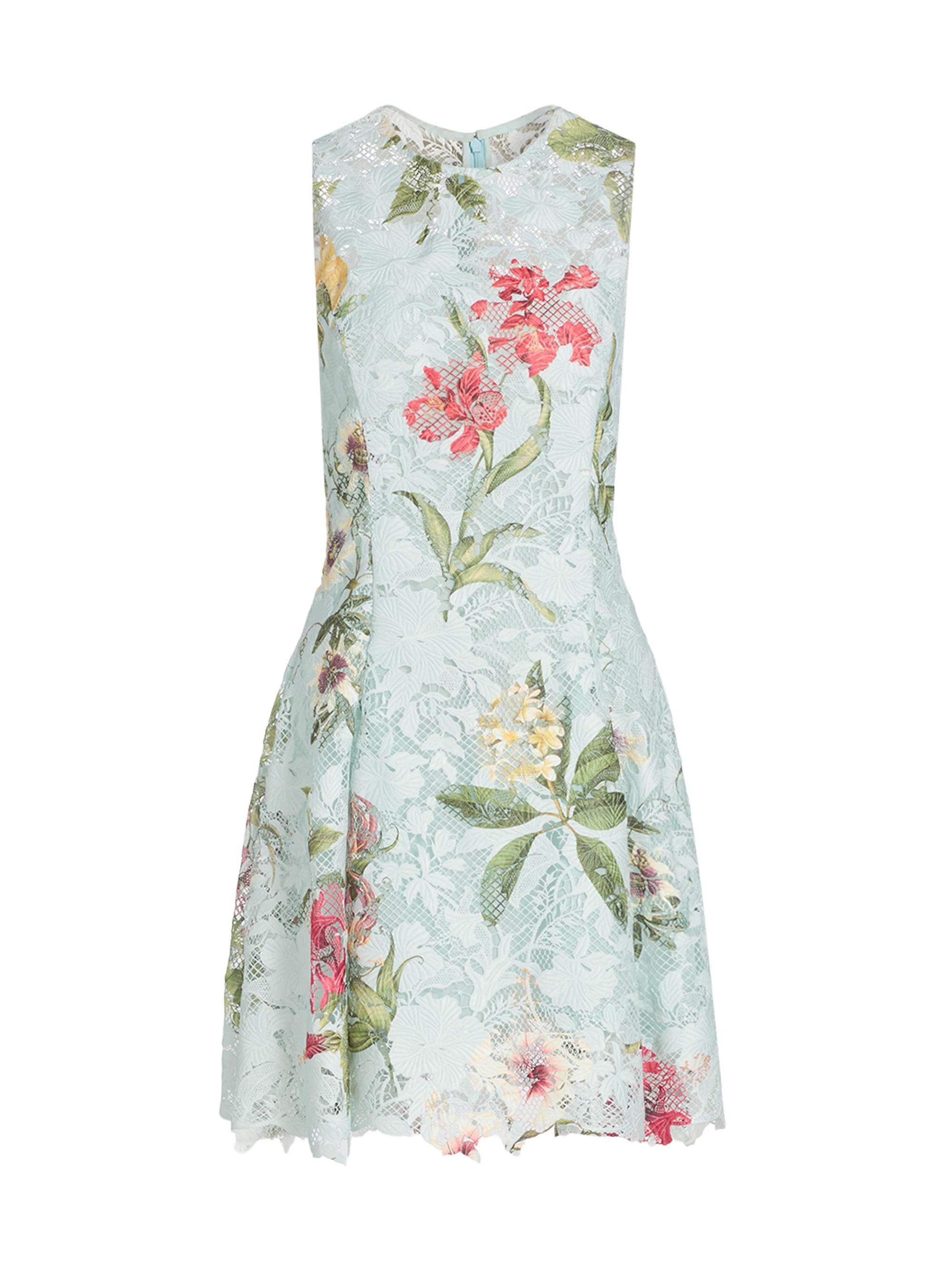 Oscar de la Renta Women's Floral Print Lace Minidress - Saltwater Multi