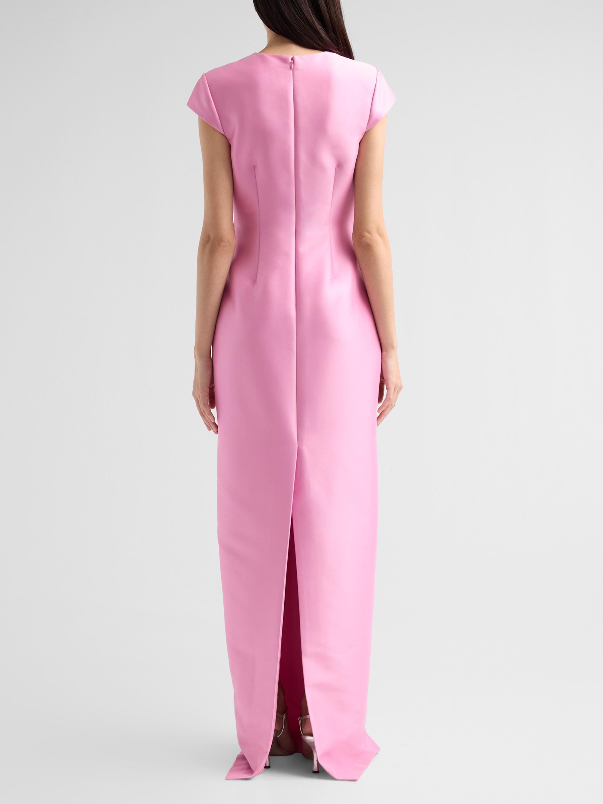Satin Wrapped-Bodice Column Gown