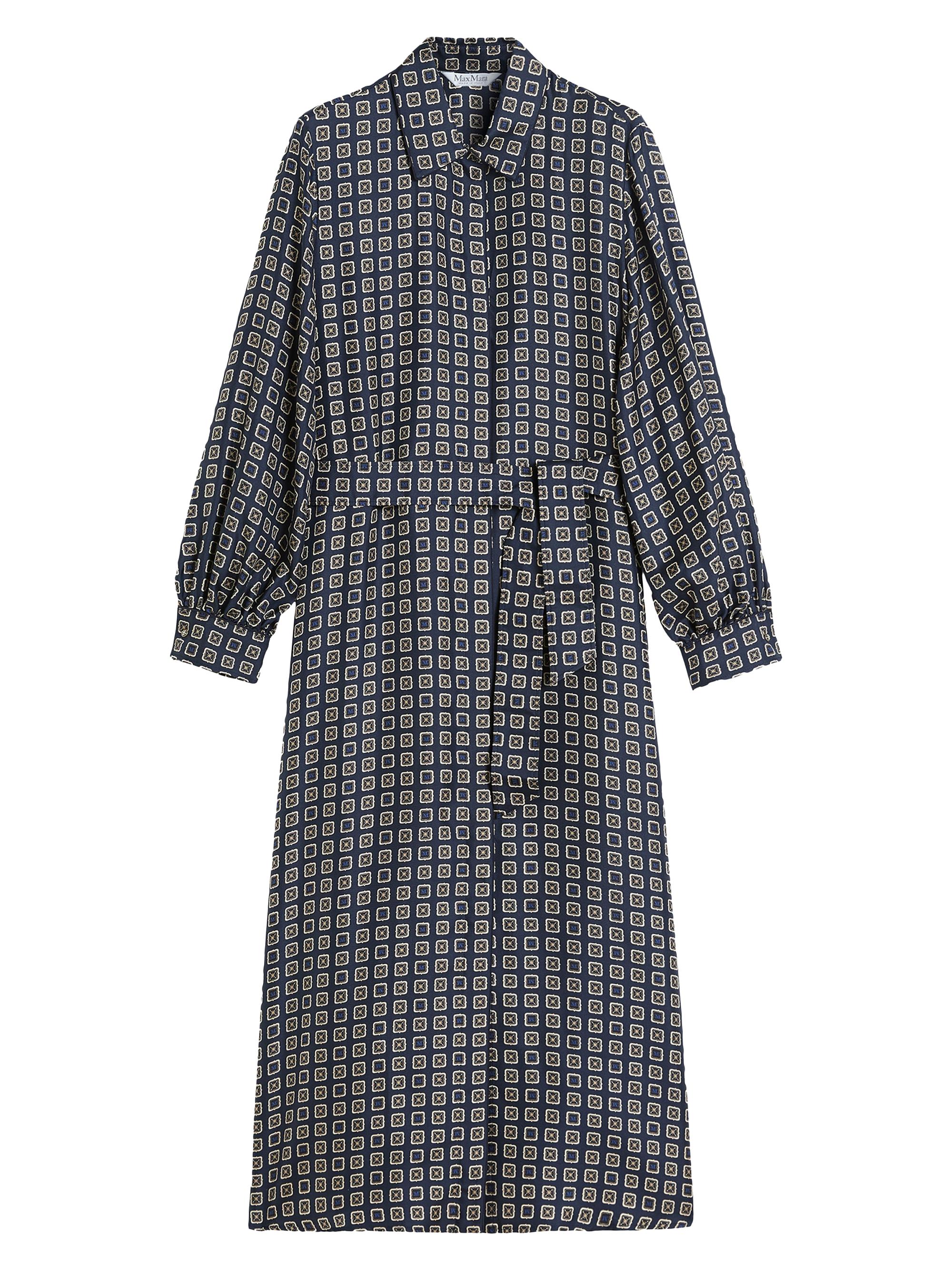 Max Mara Women's Printed Silk Shirt Dress - Ultramarine