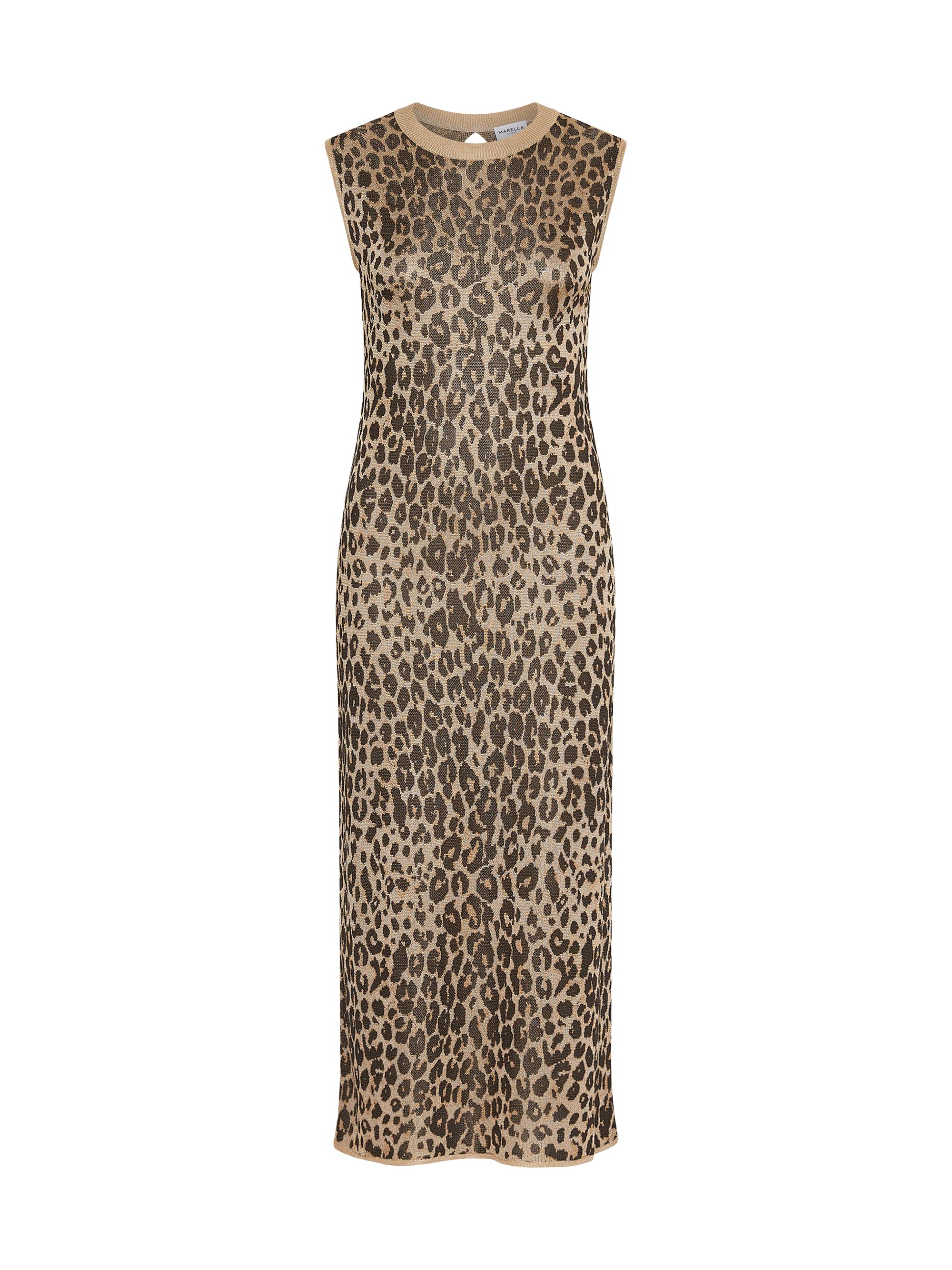 Marella Women's Jacquard Knit Midi Dress - Beige