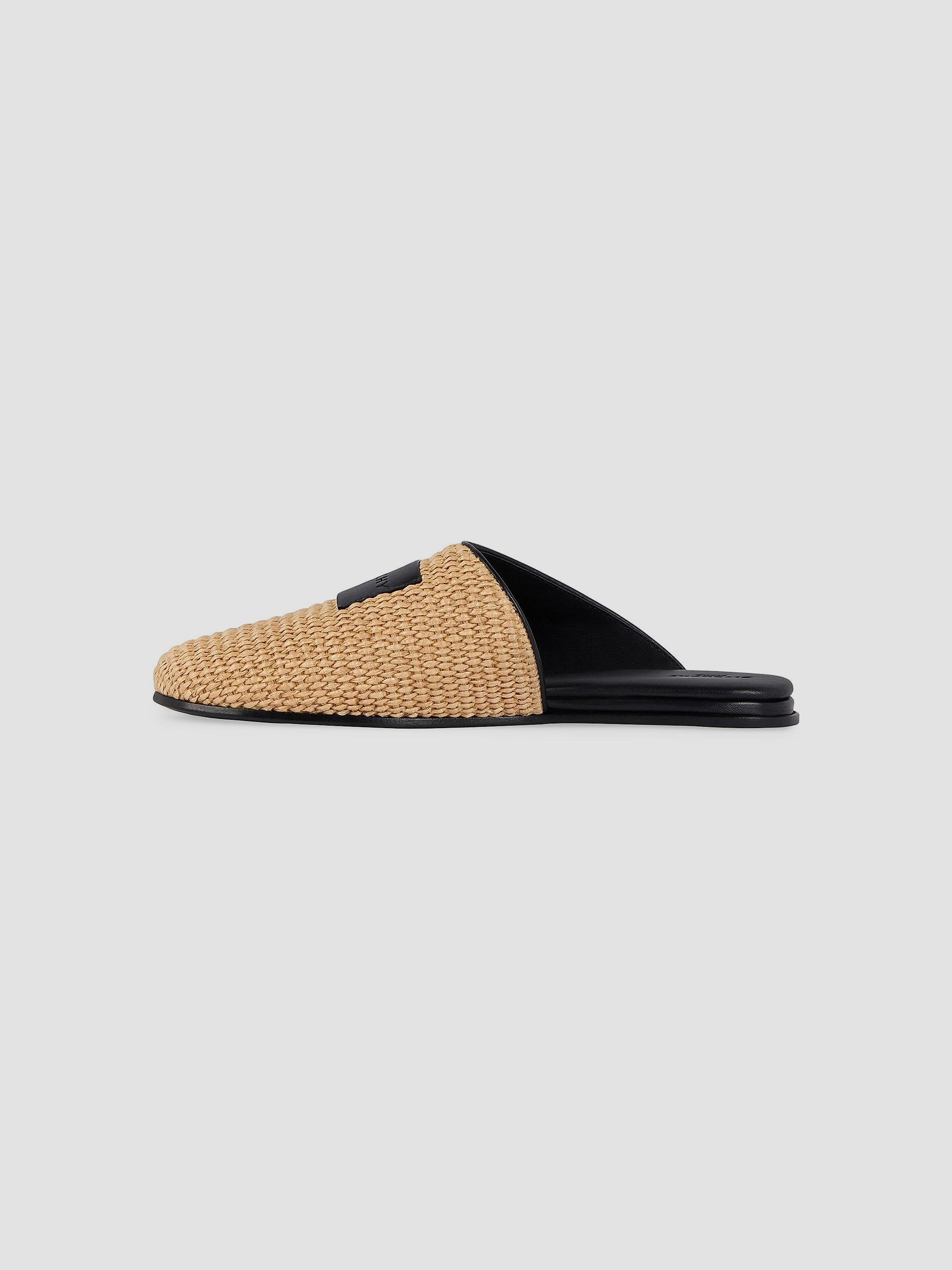 Givenchy Label Raffia-Effect Flat Mules | Saks Fifth Avenue