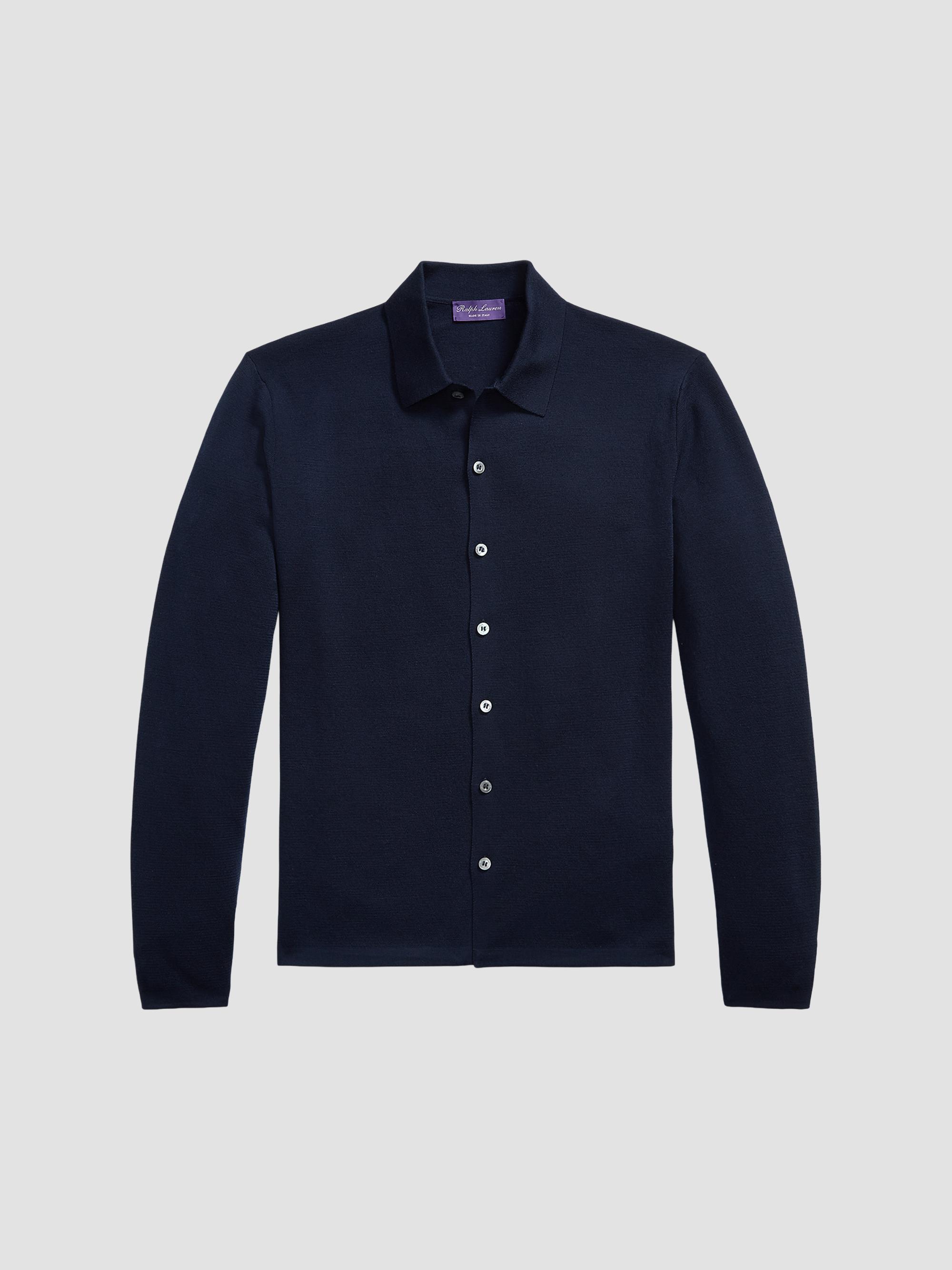 Ralph Lauren Purple Label Wool Polo Cardigan | Saks Fifth Avenue