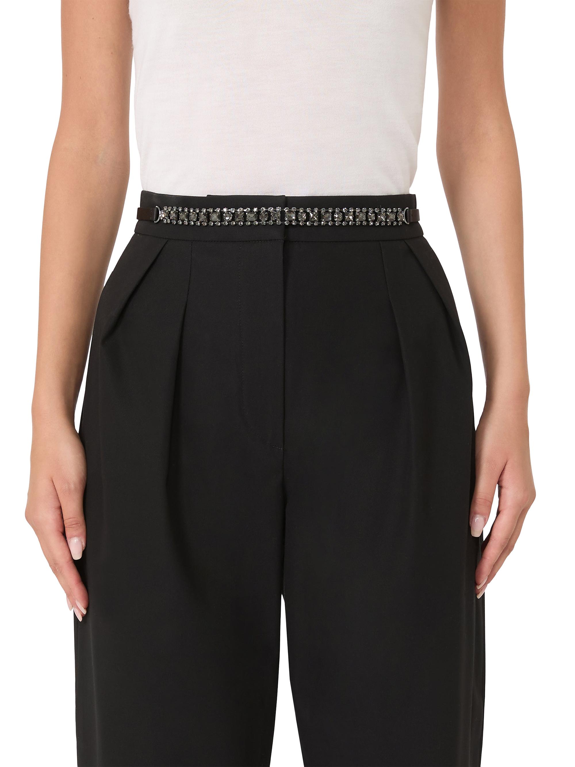 Max Mara Women's Bejewelled Satin Belt - Black | Thumbnail 2