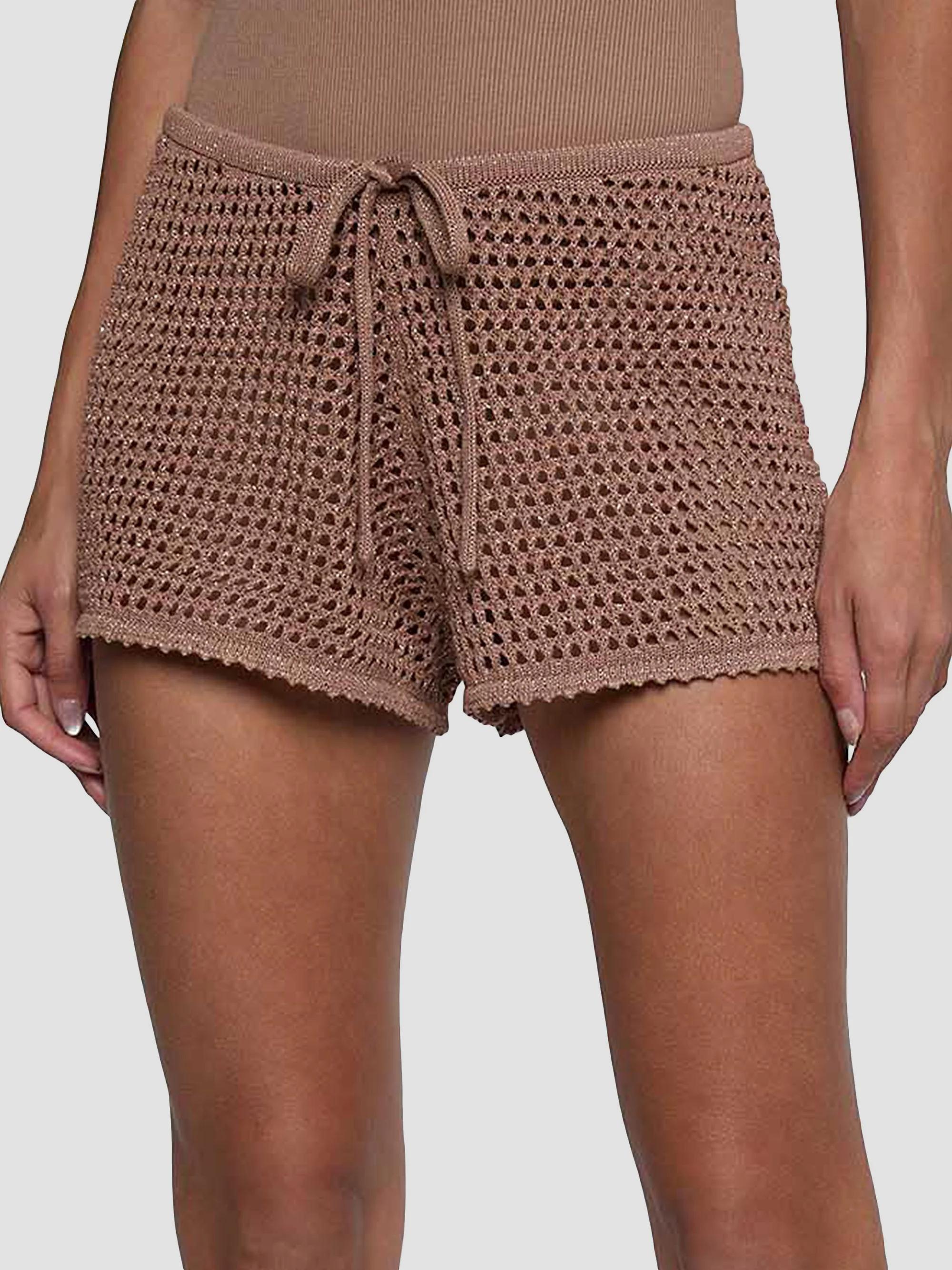 L'AGENCE Women's Solan Pointelle Shorts - Hazelnut - Size Large