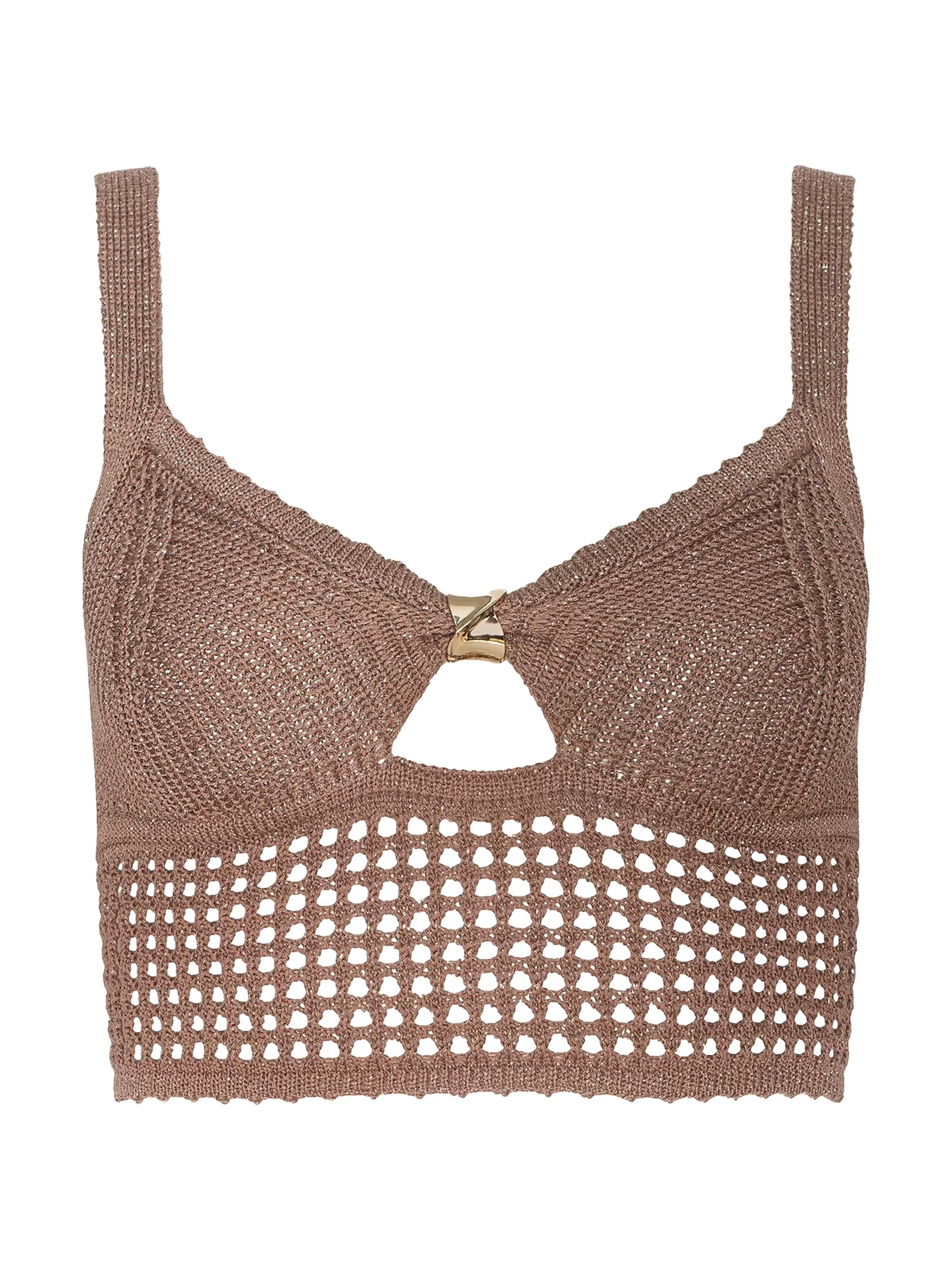 L'AGENCE Women's Tracy Pointelle Knit Bralette - Hazelnut
