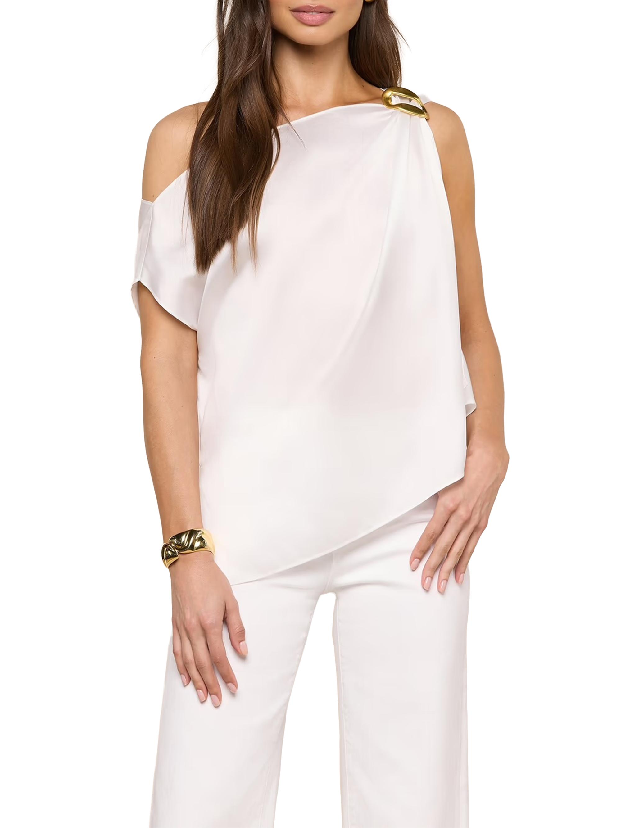 L'AGENCE Driselle Satin Scarf Top | Saks Fifth Avenue