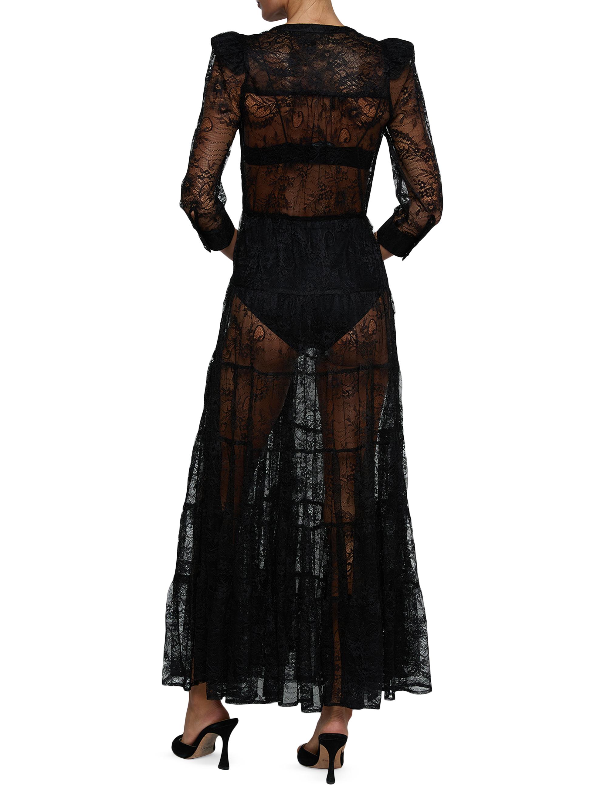 L'AGENCE Seraphina Sheer Lace Maxi Dress | Saks Fifth Avenue