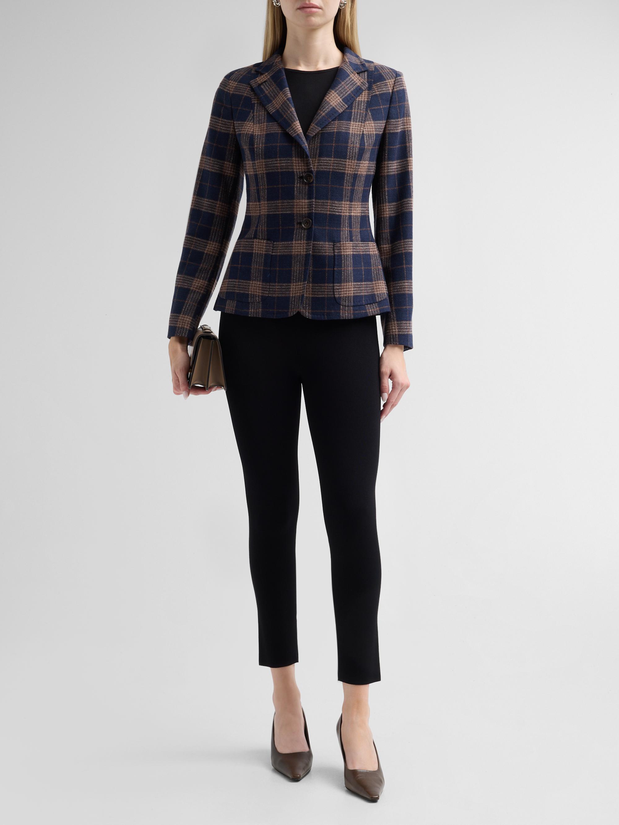 Kiton Women's Plaid Wool-Cotton Blazer - Blue | Thumbnail 2