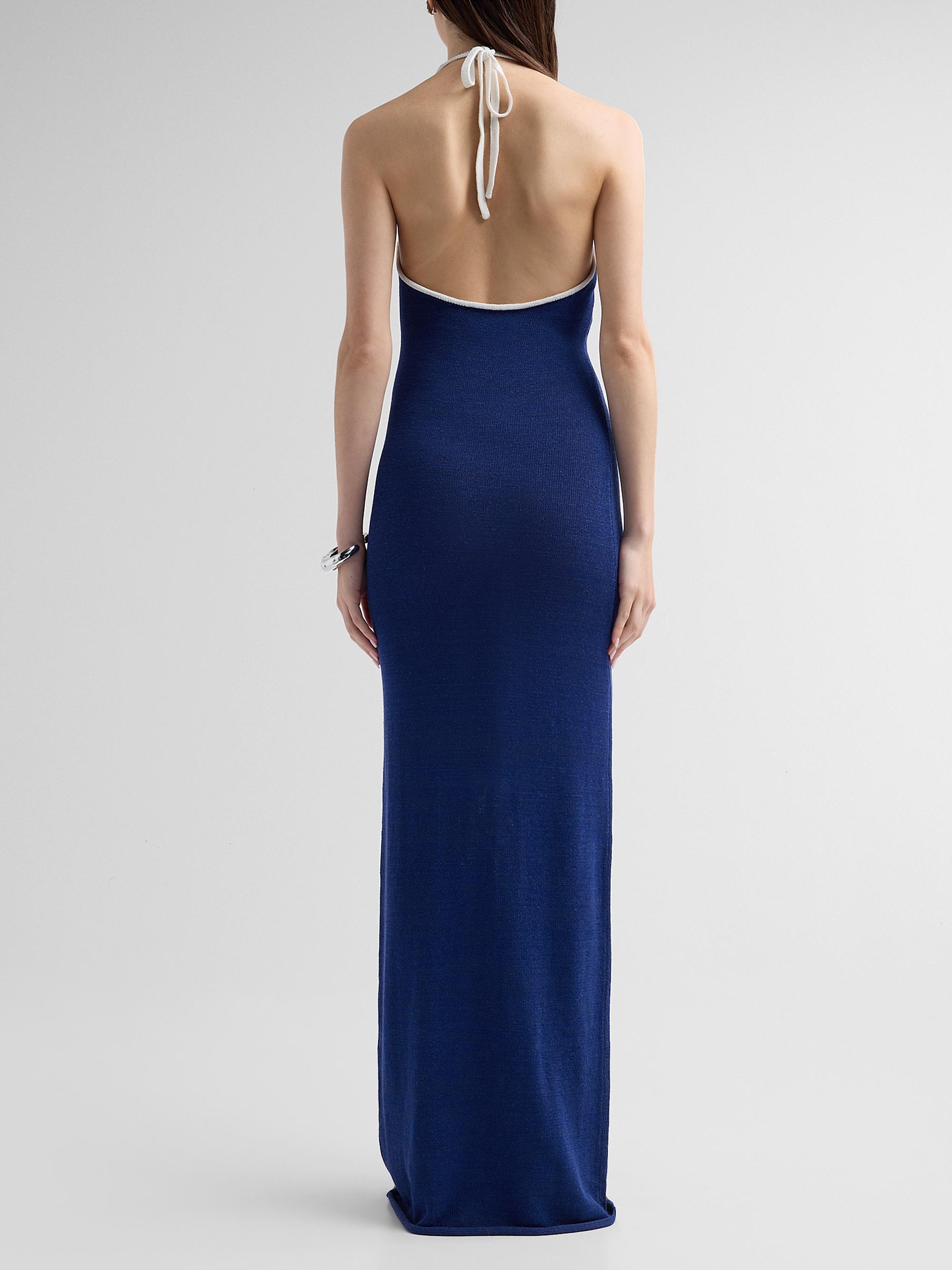 SEROYA Women's Anora Knit Maxi Dress - Mariner Blue White | Thumbnail 3