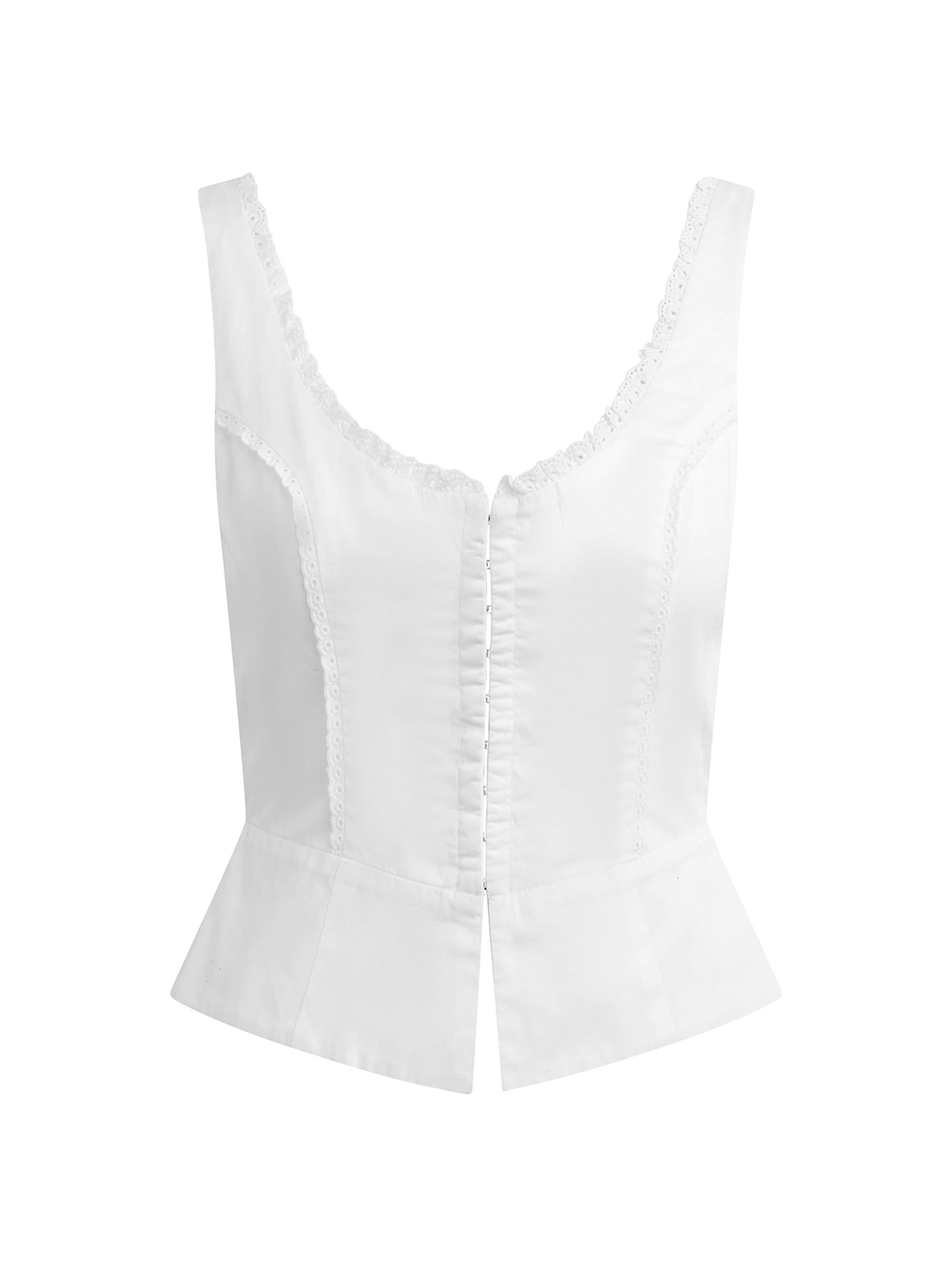 Joe's Jeans Women's  x WeWoreWhat Femme Eyelet Cotton Corset Top - White