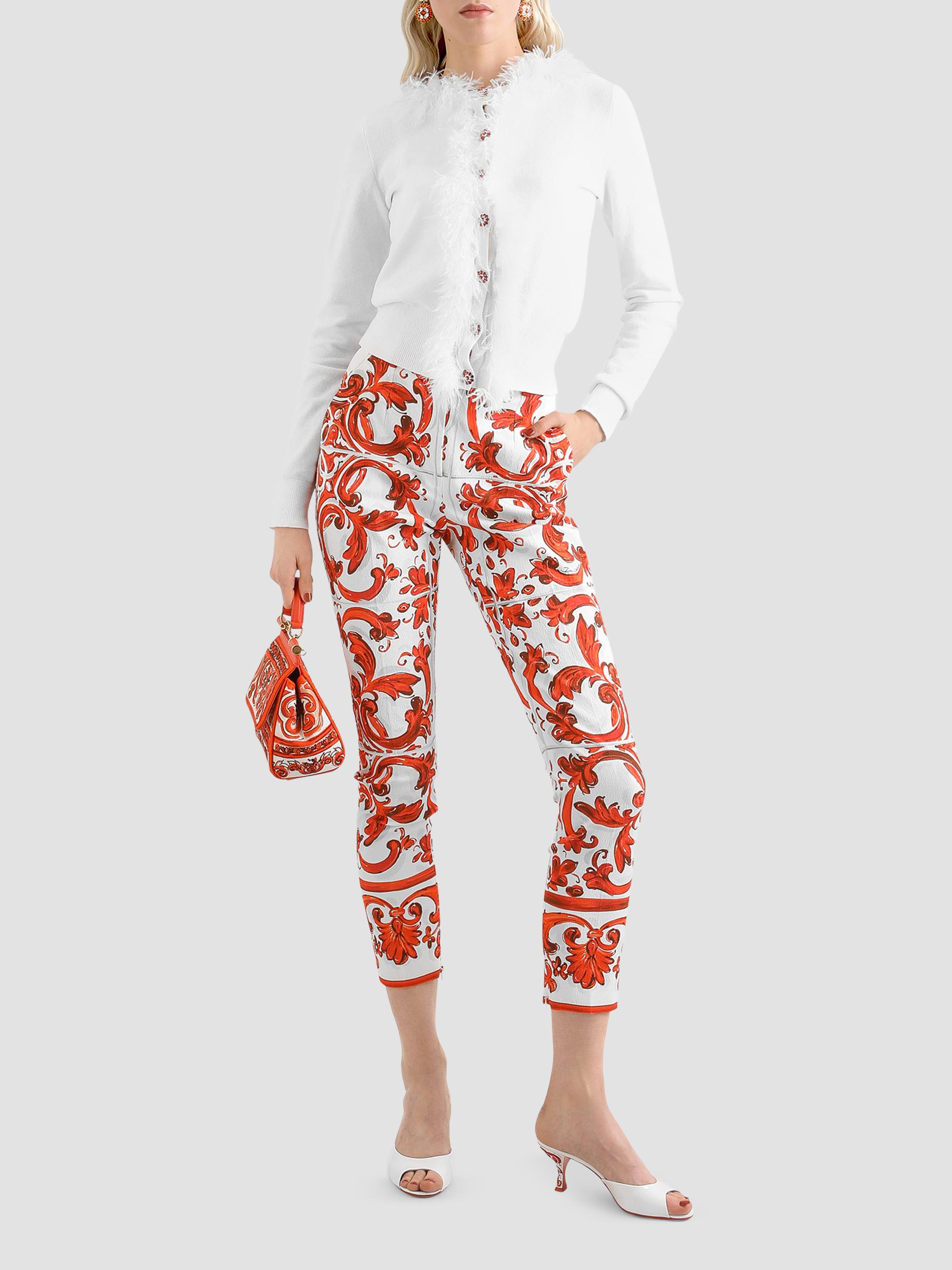 Dolce&Gabbana Majolica-Print Brocade Crop Pants | Saks Fifth Avenue