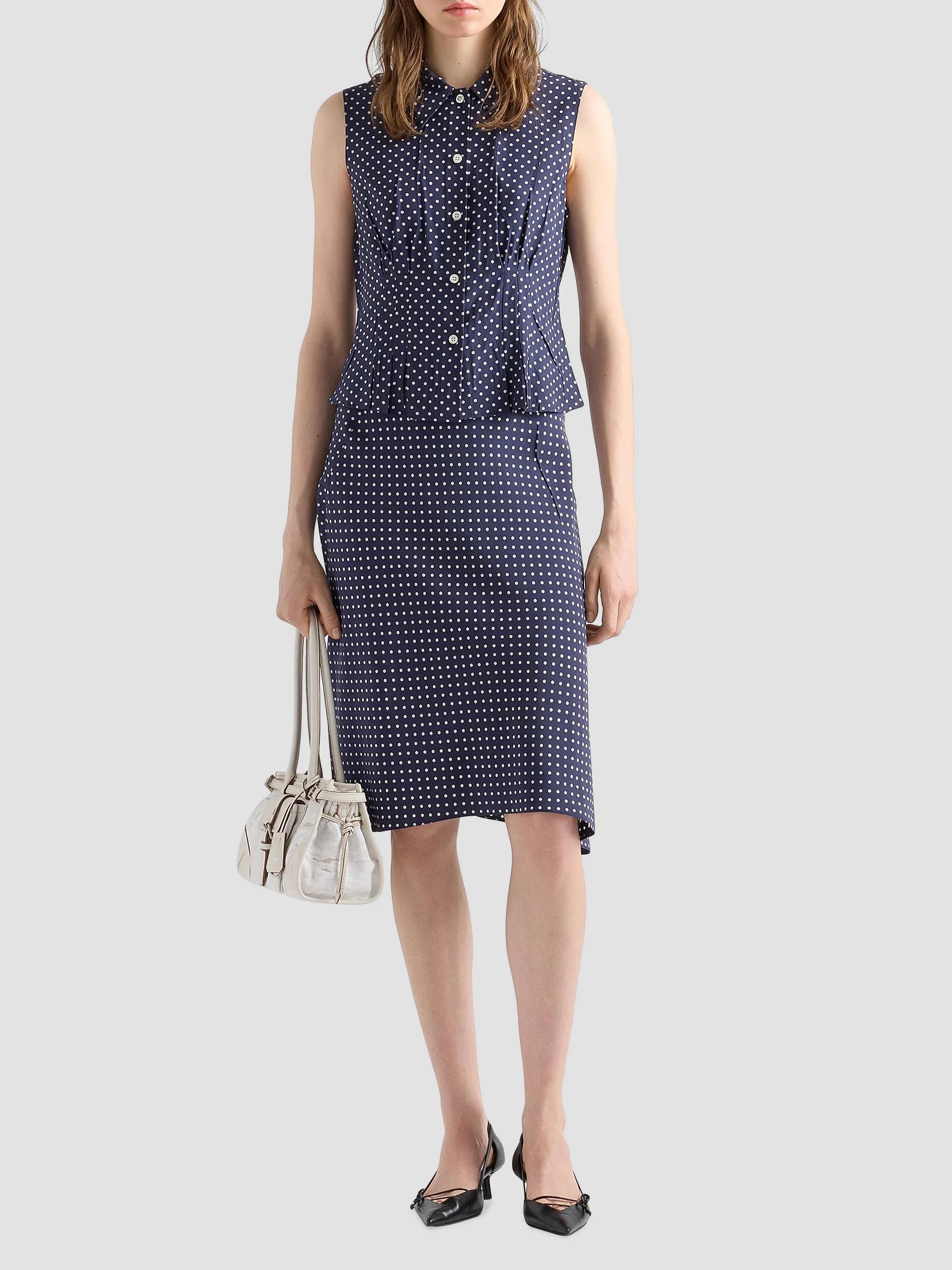 Prada Polka-Dot Marocain Skirt | Saks Fifth Avenue