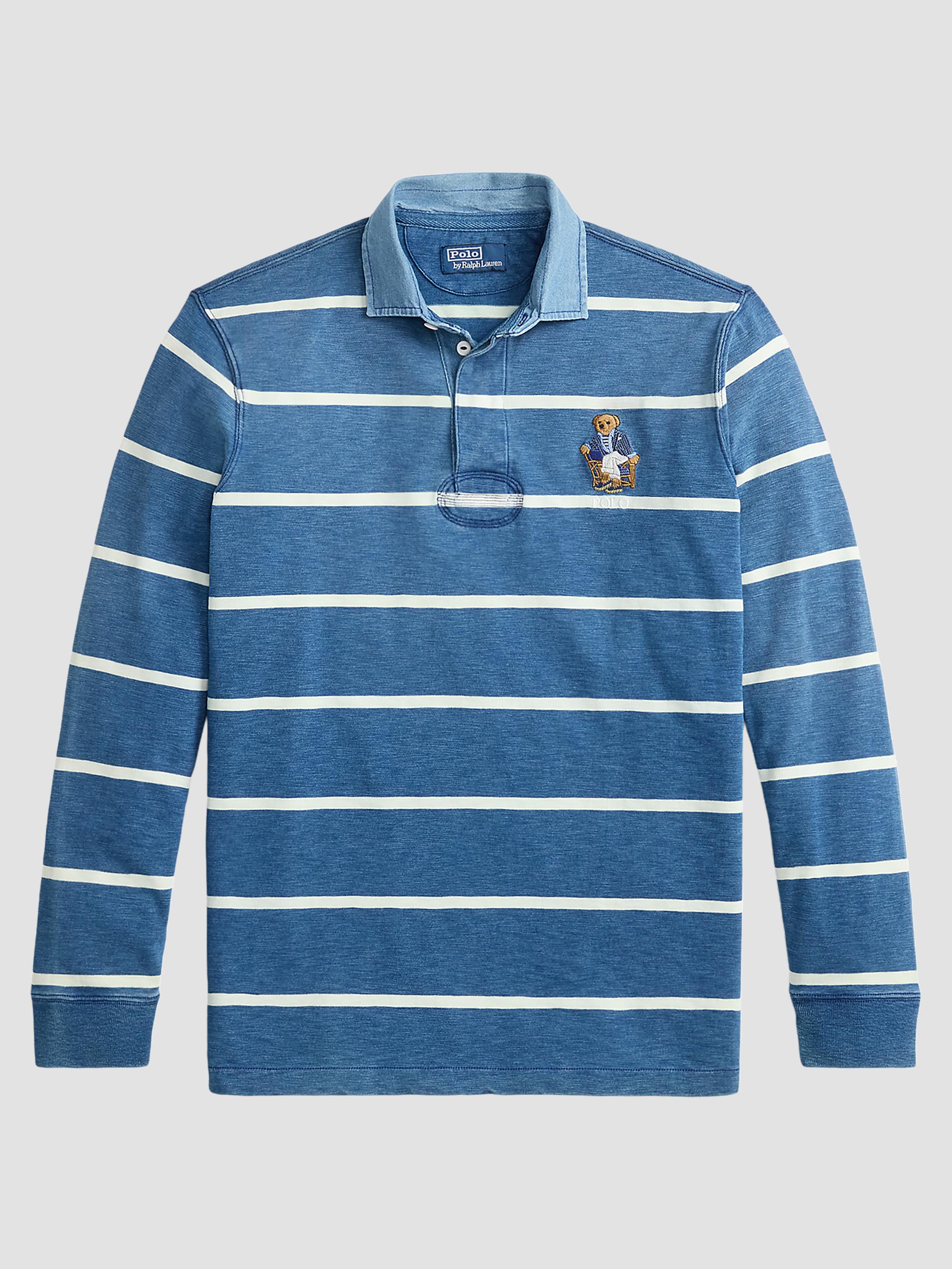 Polo Ralph Lauren Men's Classic-Fit Polo Bear Rugby Shirt - Newport Bear Medium Indigo Nevis | Thumbnail 6