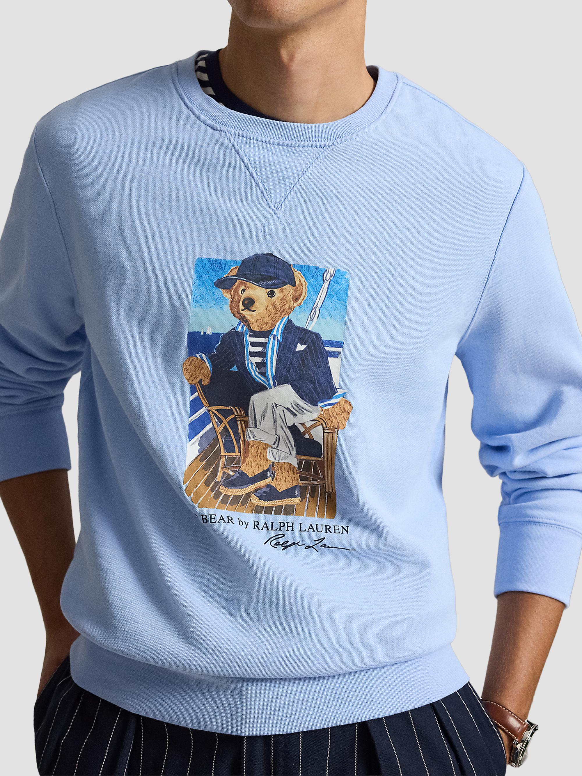 Polo Ralph Lauren Men's Polo Bear Cotton Fleece Sweatshirt - Newport Bear Office Blue | Thumbnail 5
