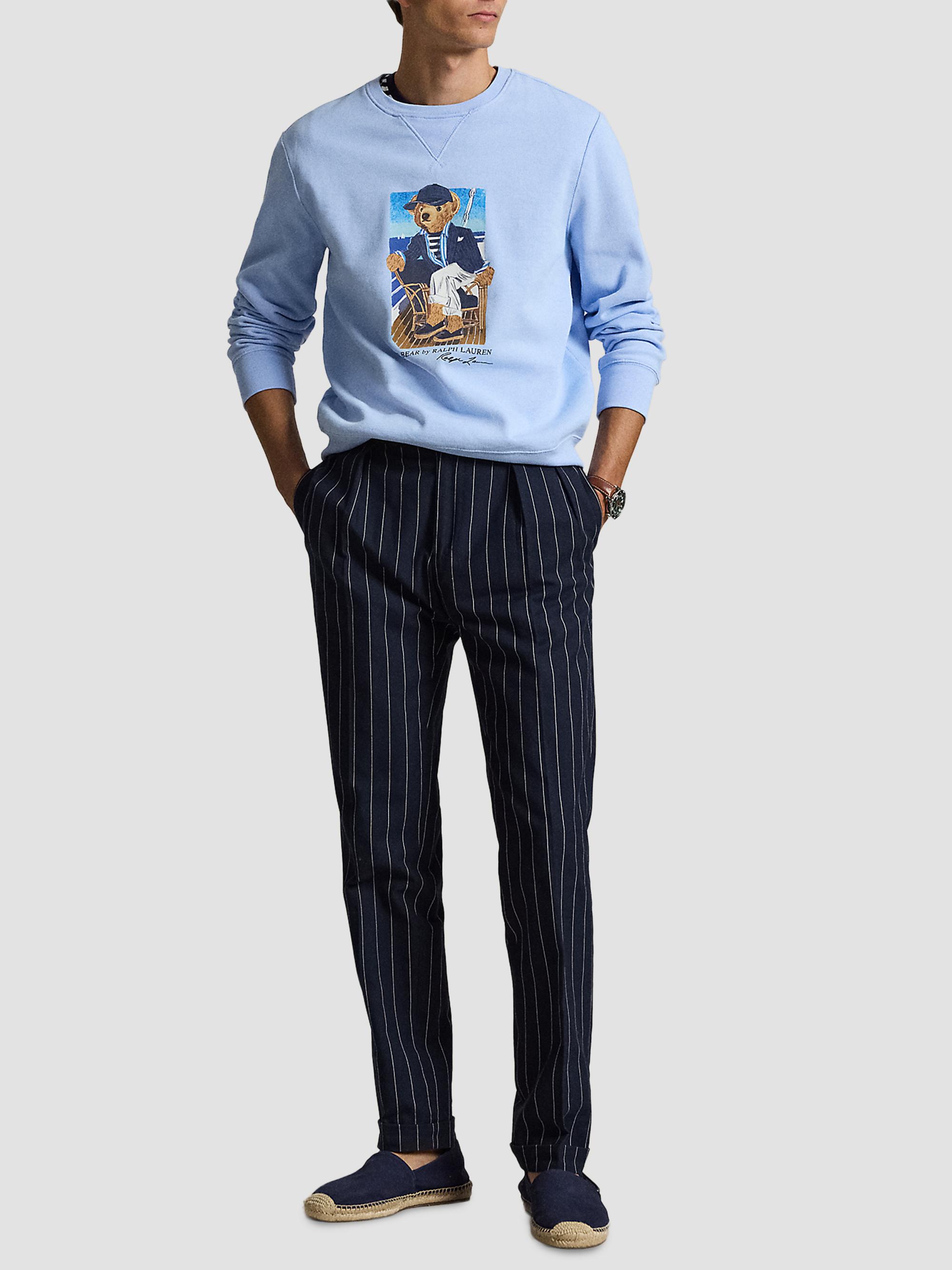 Polo Ralph Lauren Men's Polo Bear Cotton Fleece Sweatshirt - Newport Bear Office Blue | Thumbnail 2