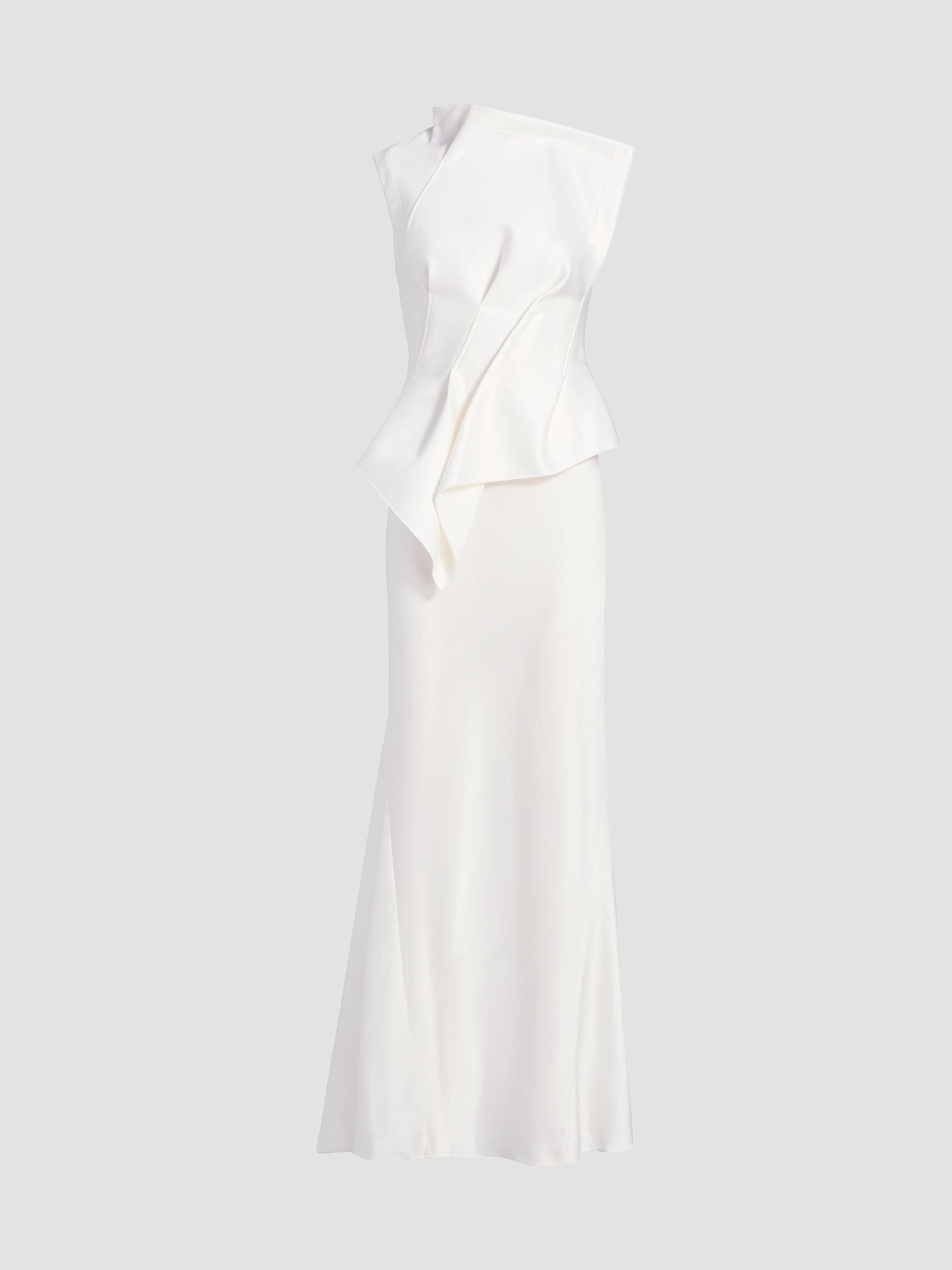 acler ramshaw draped satin midi dress Ramshaw Metallic Pleated Satin Gown (Women)