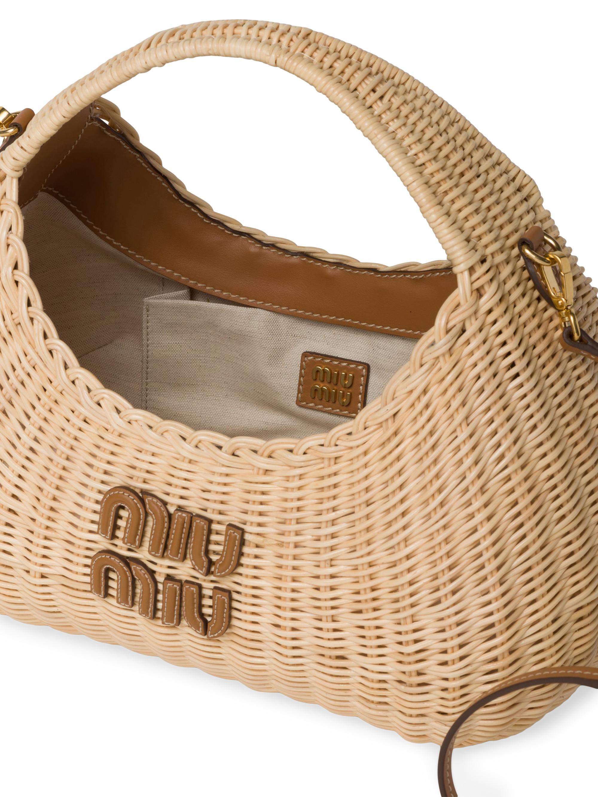 Miu Miu Wander Wicker Top Handle Bag | Saks Fifth Avenue