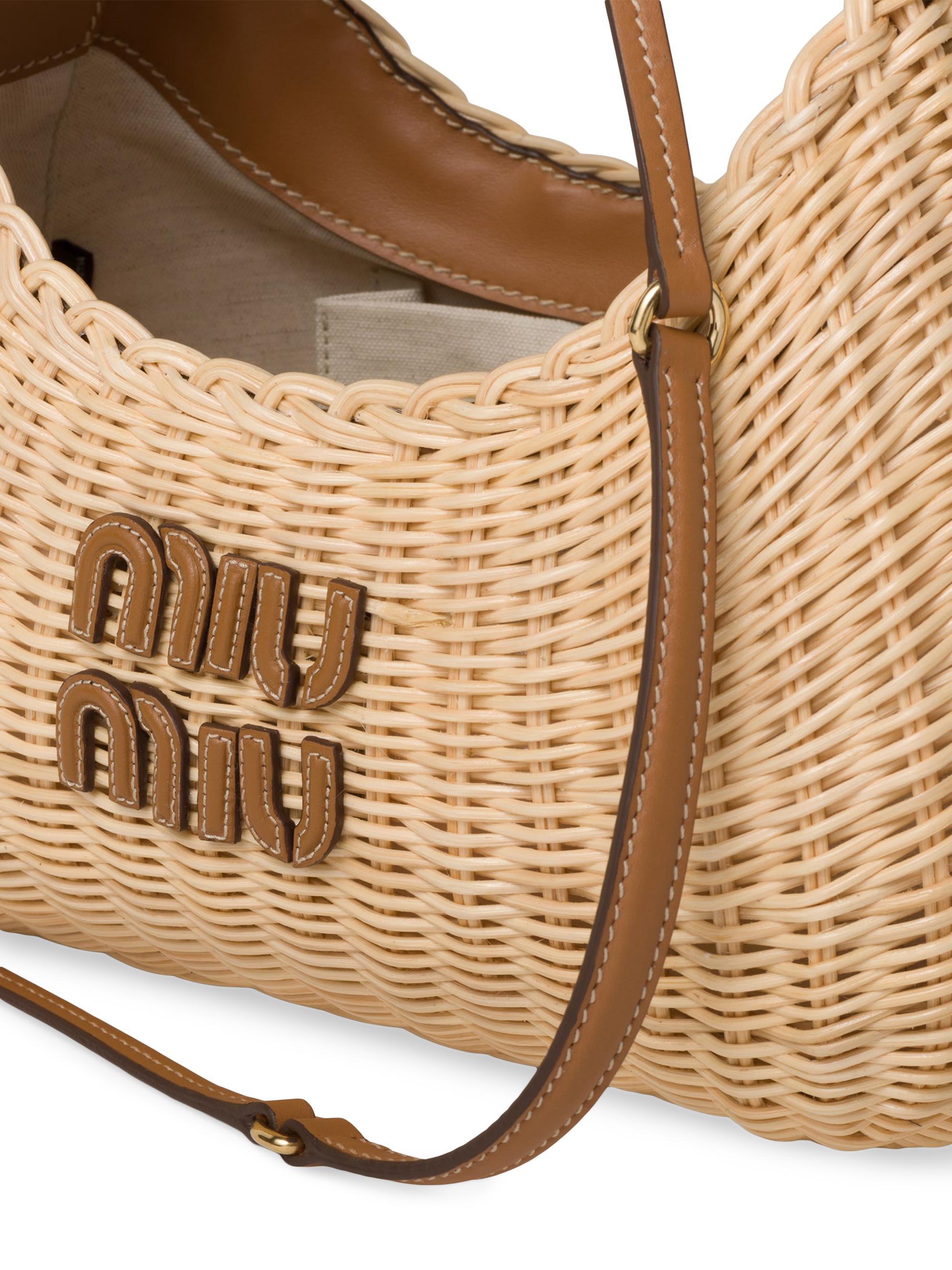 Miu Miu Wander Wicker Top Handle Bag | Saks Fifth Avenue
